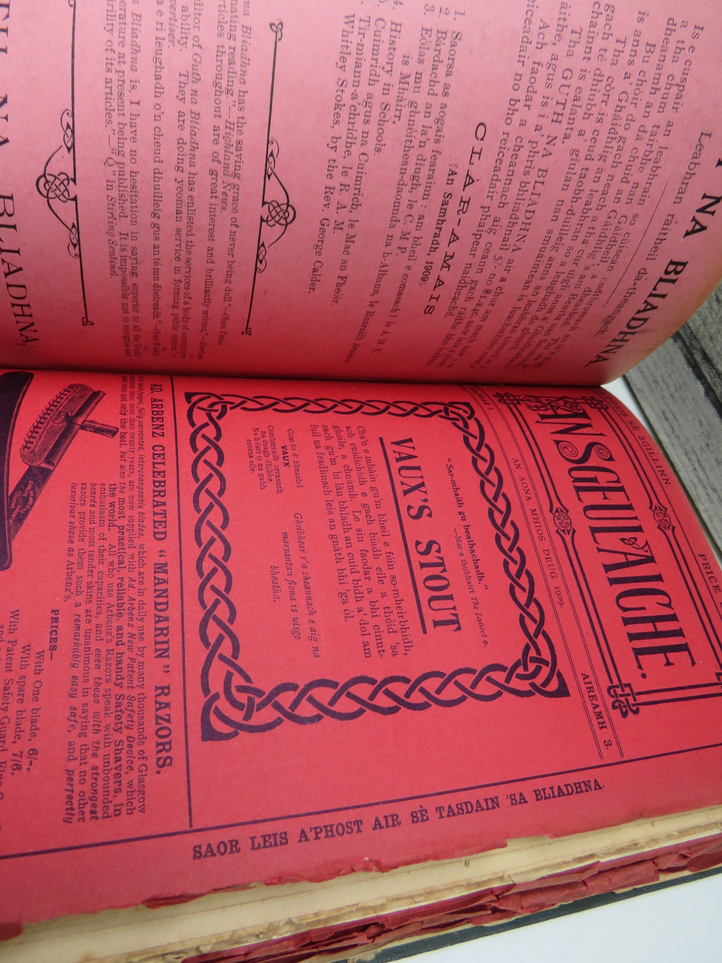 An Sgeulaiche 1909 Antique Scottish Gaelic Book
