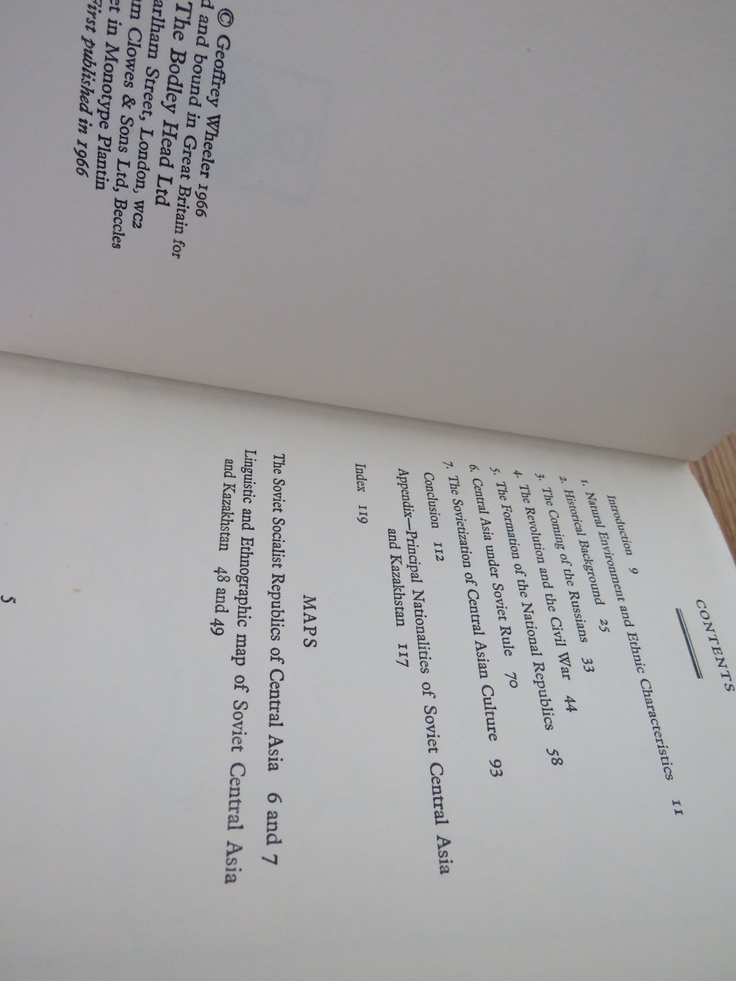 The Peoples of Soviet Central Asia A Background Book By Geoffrey Wheeler 1966