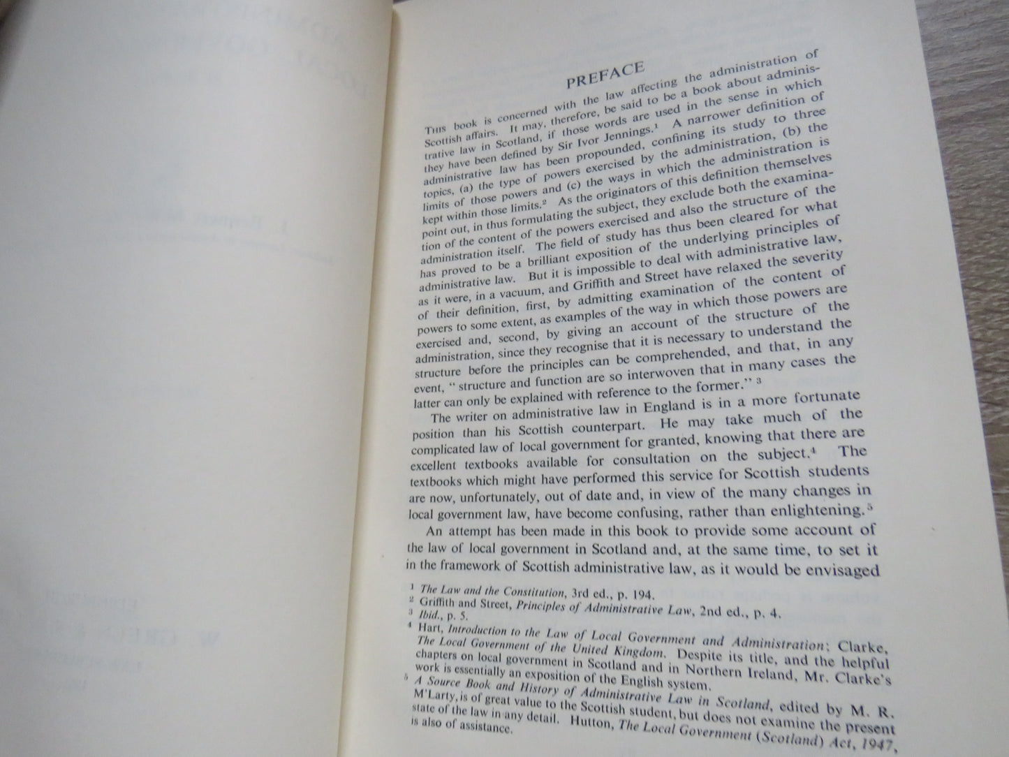An Outline of Administrative and Local Government Law In Scotland By J. Bennett Miller 1961