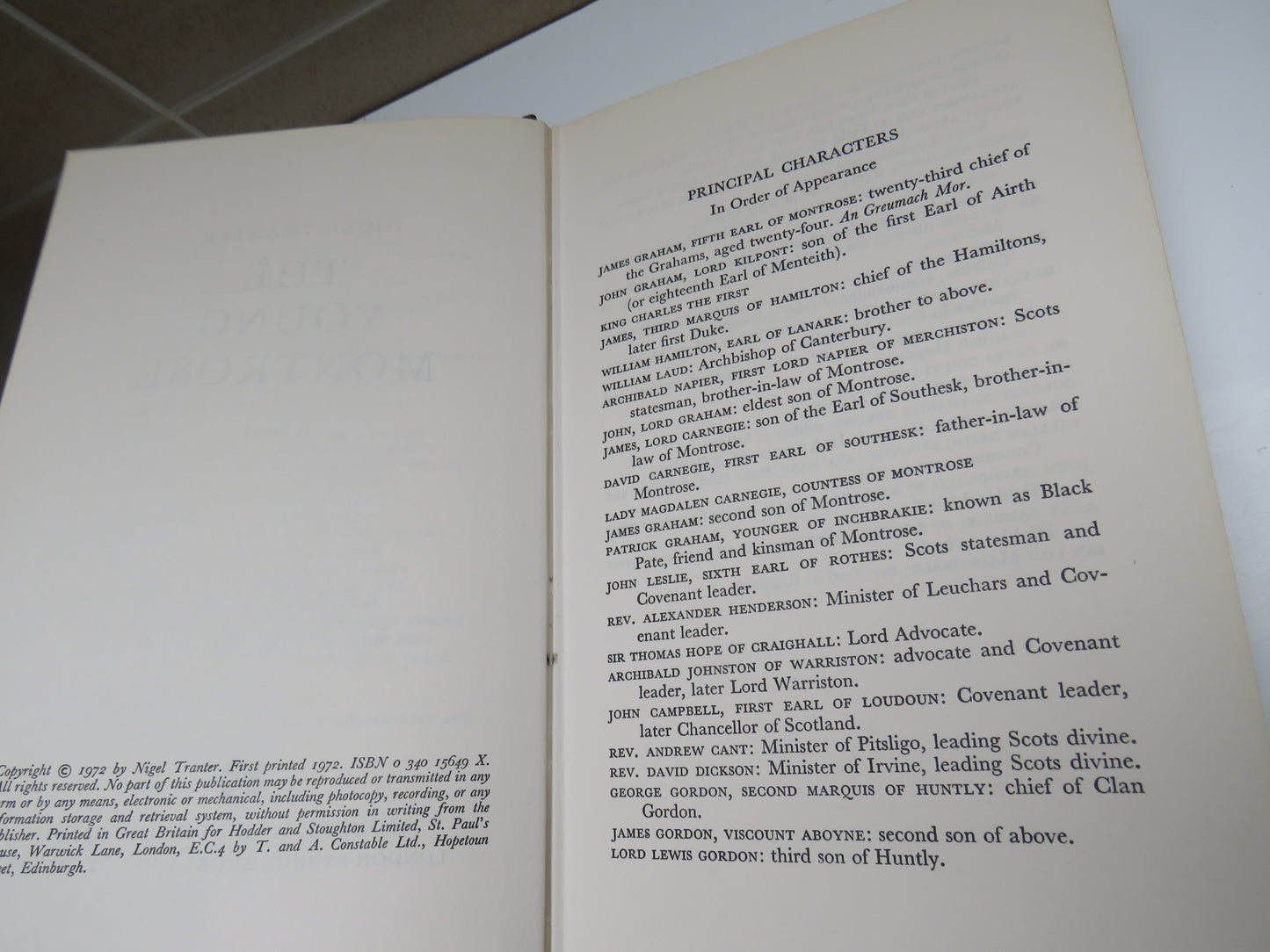 The Young Montrose A Novel By Nigel Tranter 1972