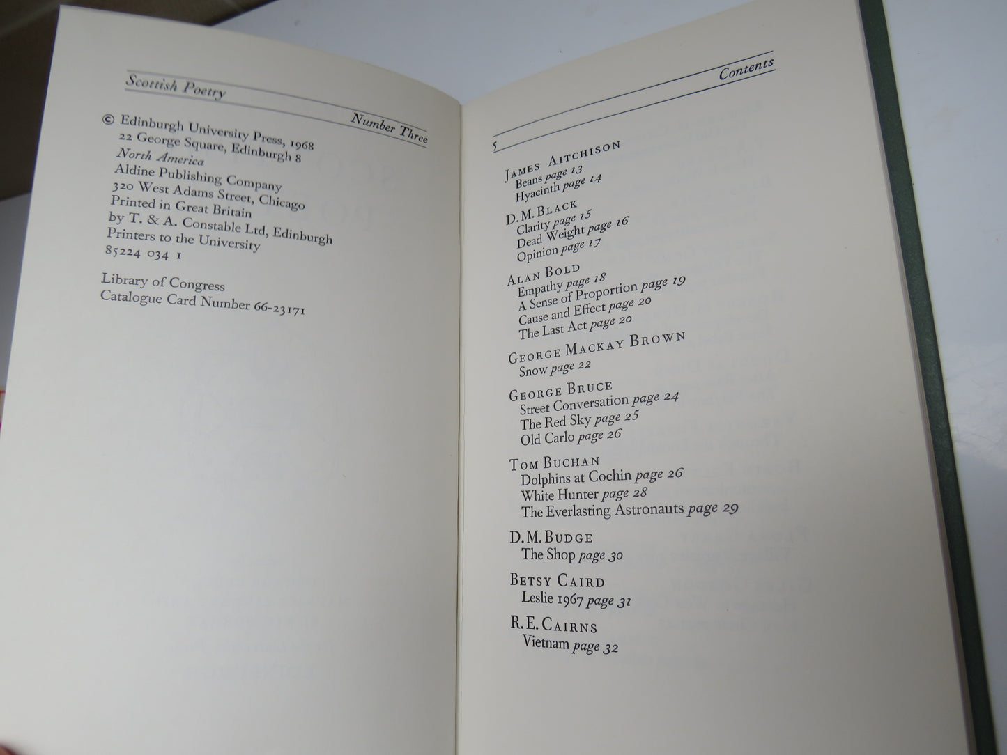 Scottish Poetry Number Three Edited By George Bruce Maurice Lindsay and Edwin Morgan 1968