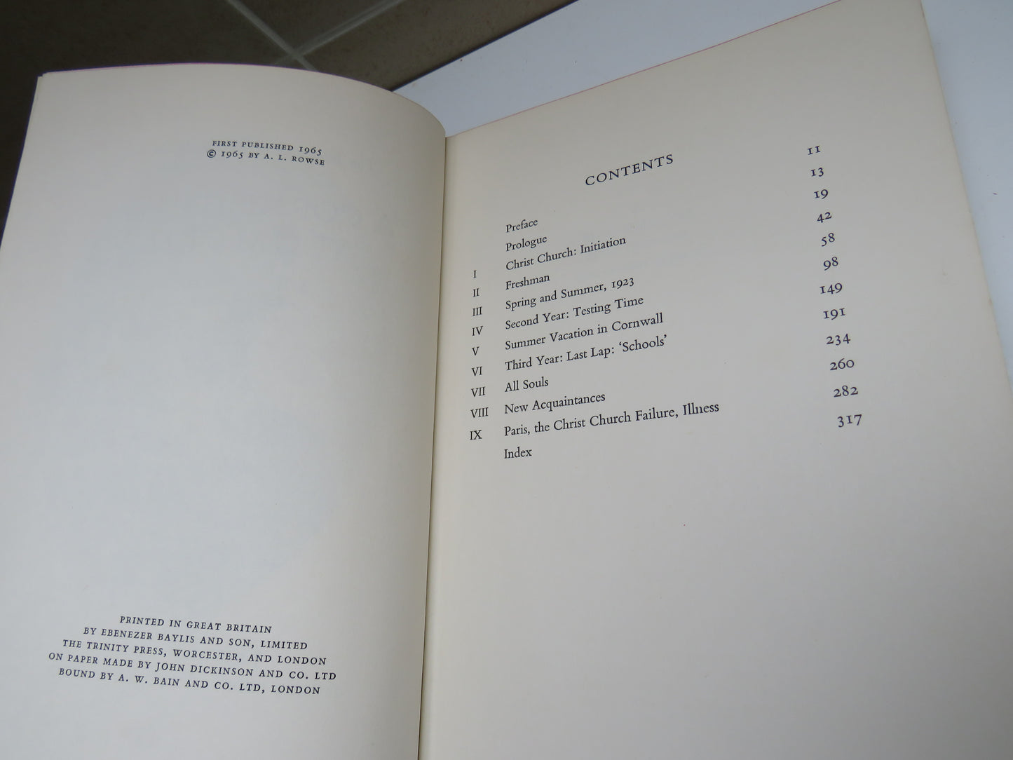 The Education of a Cornishman A Cornishman At Oxford By A.L. Rowse 1965