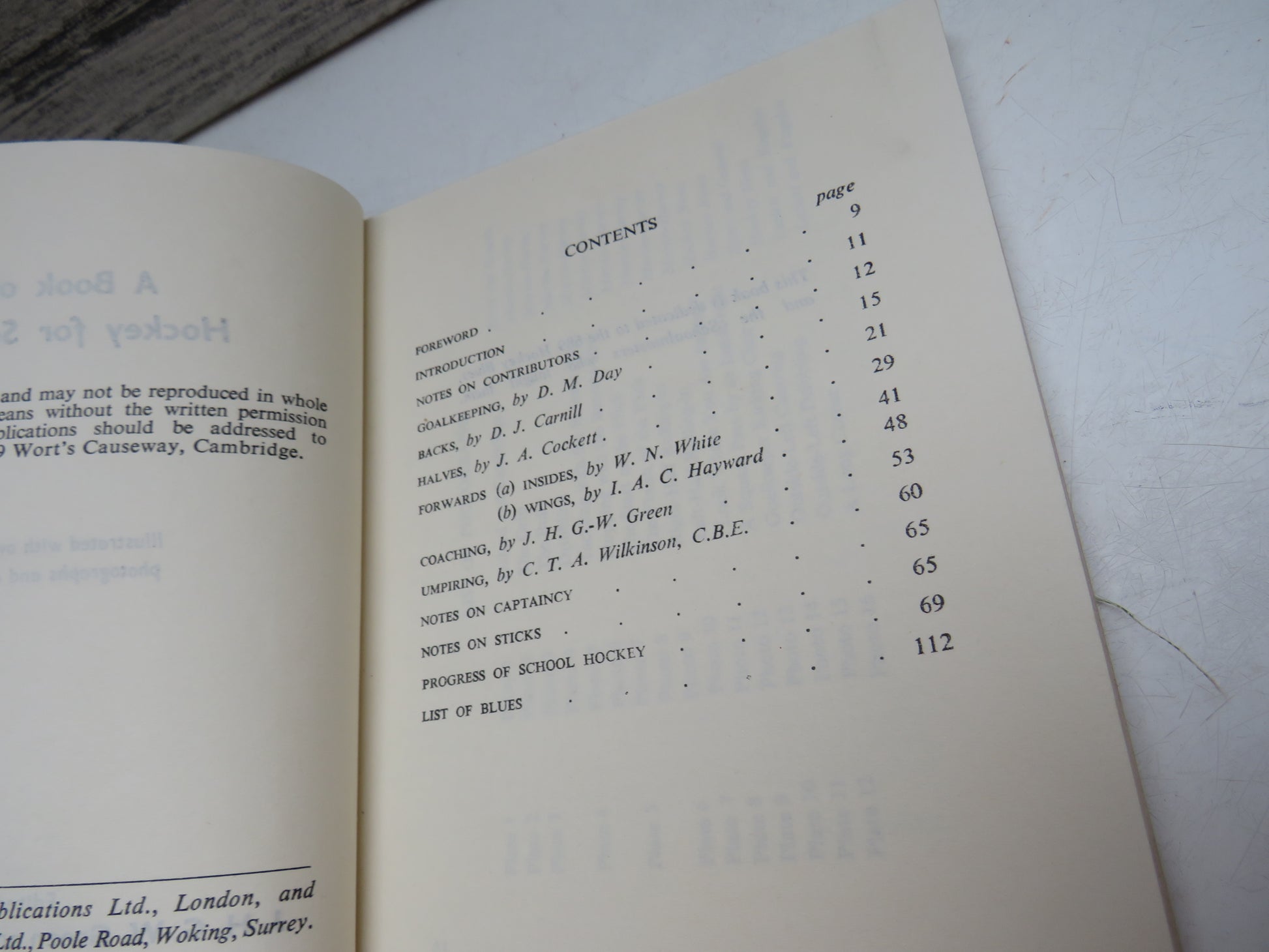 A Book of Hockey For Schools Illustrated With Over Thirty Photographs and Diagrams (Vintage Sports Instruction Book) book 4