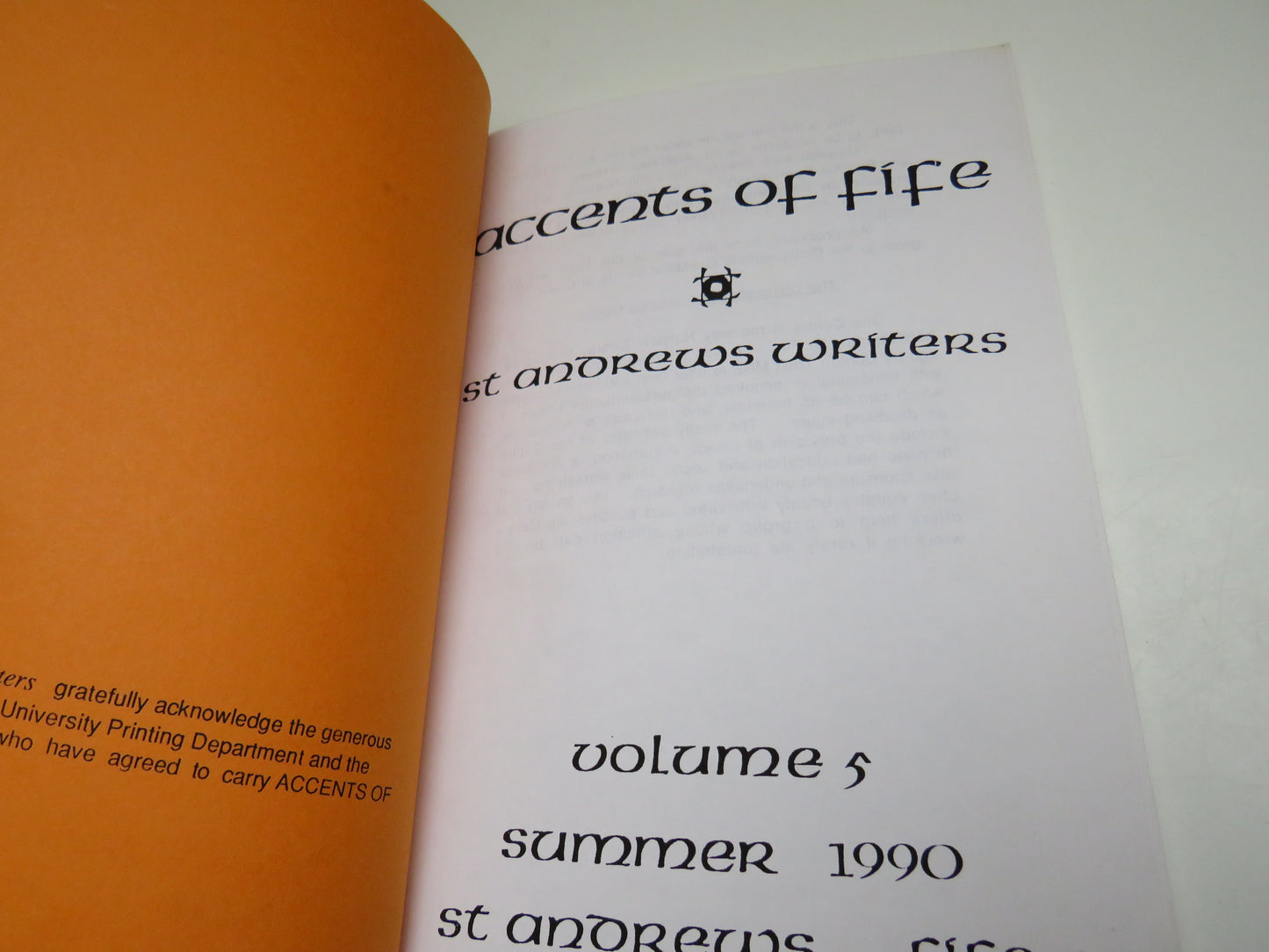 Accents of Fife Stories and Poems of the East Neuk by St Andrews Writers Volume 5 1990