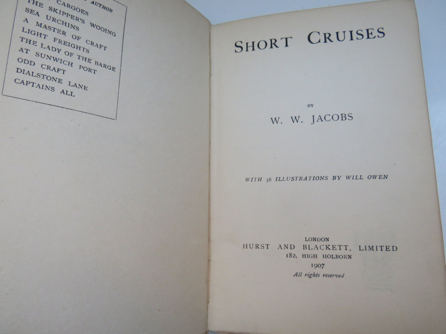 Short Cruises By W.W. Jacobs 1907 1st Edition