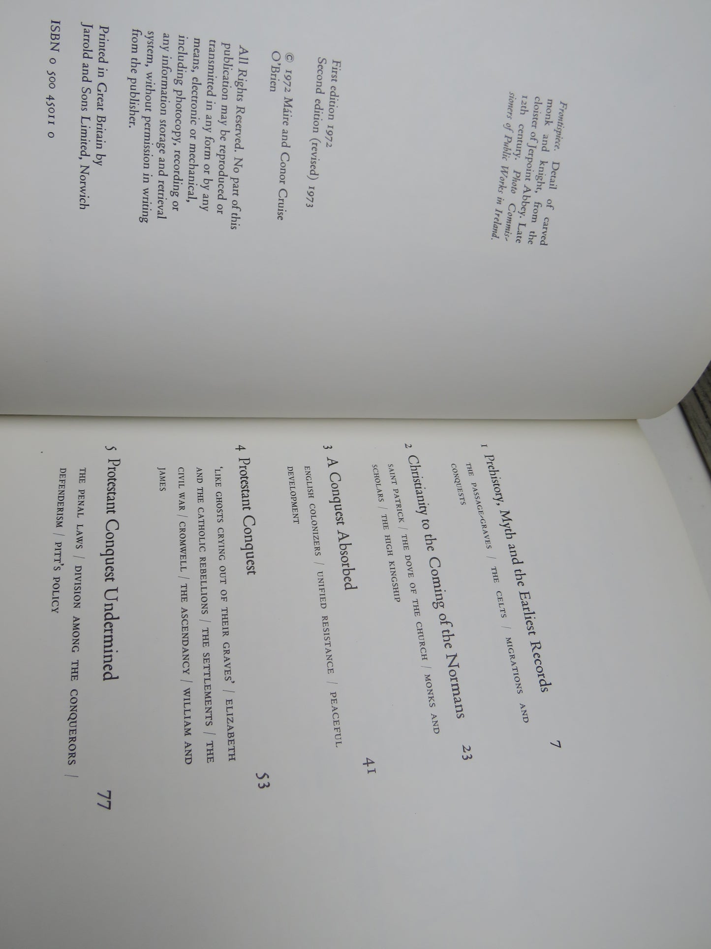 A Concise History of Ireland By Maire and Conor Cruise O'Brien 1973