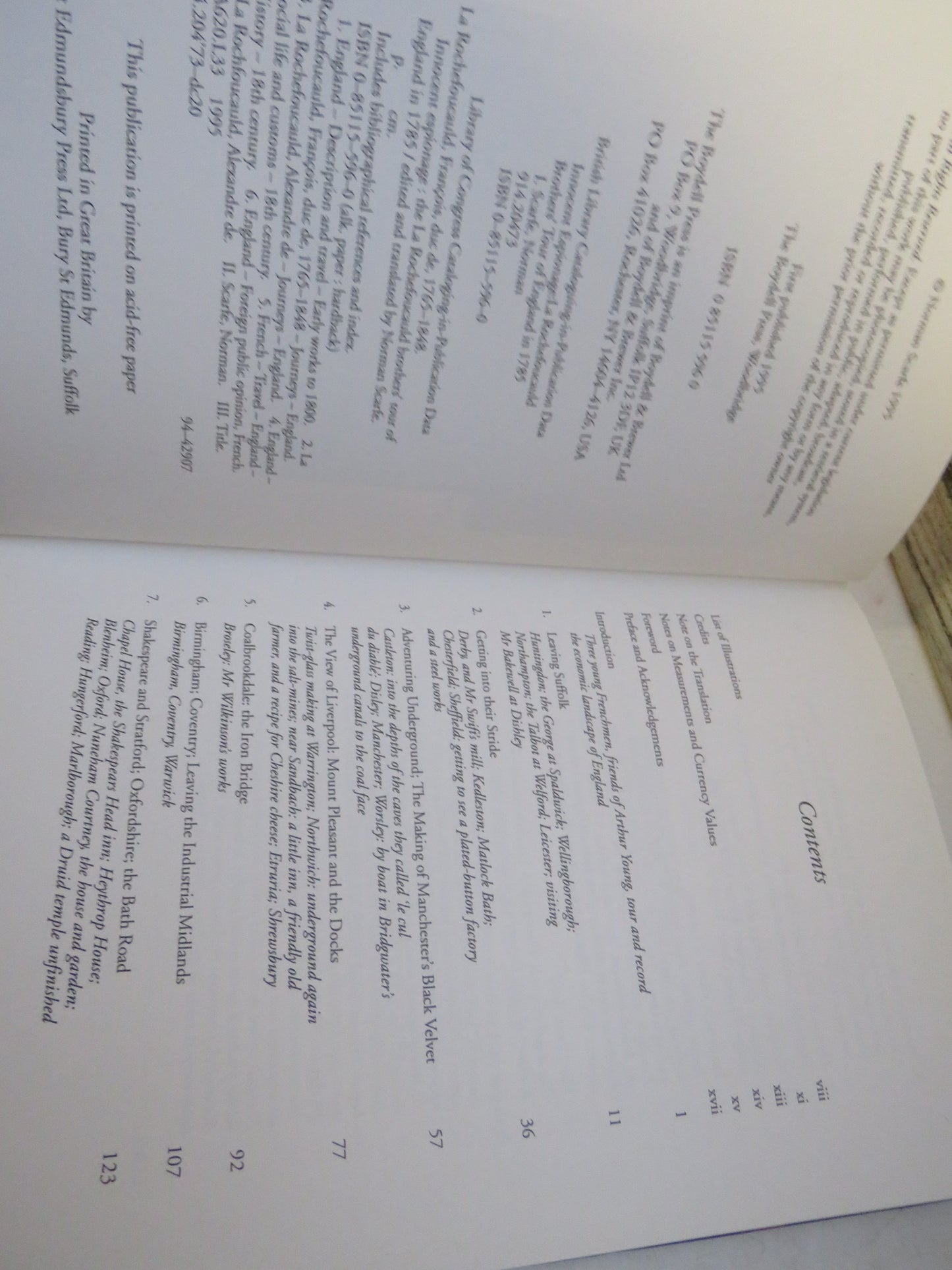 Innocent Espionage The LA Rochefoucauld Brothers' Tour of England In 1785 By Norman Scarfe 1995