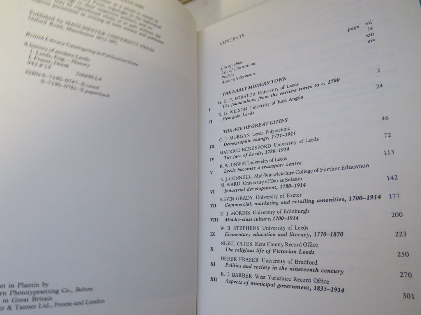 A History of Modern Leeds By Derek Fraser Editor 1980