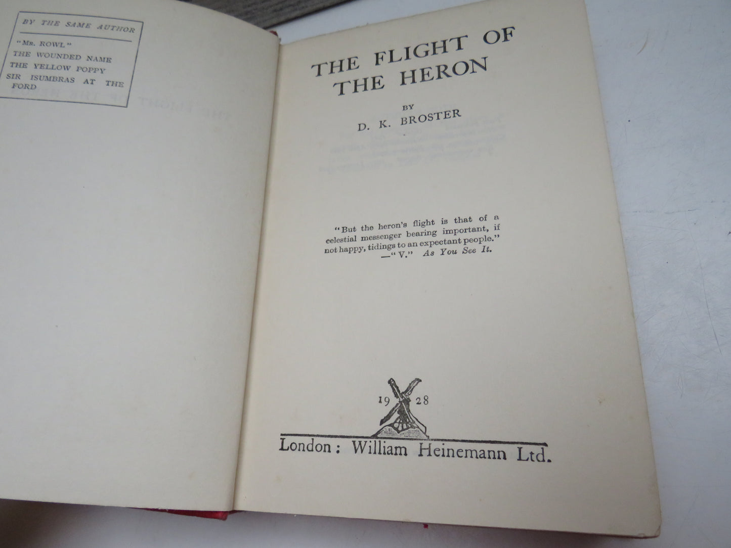 The Flight of the Heron By D.K. Broster 1928