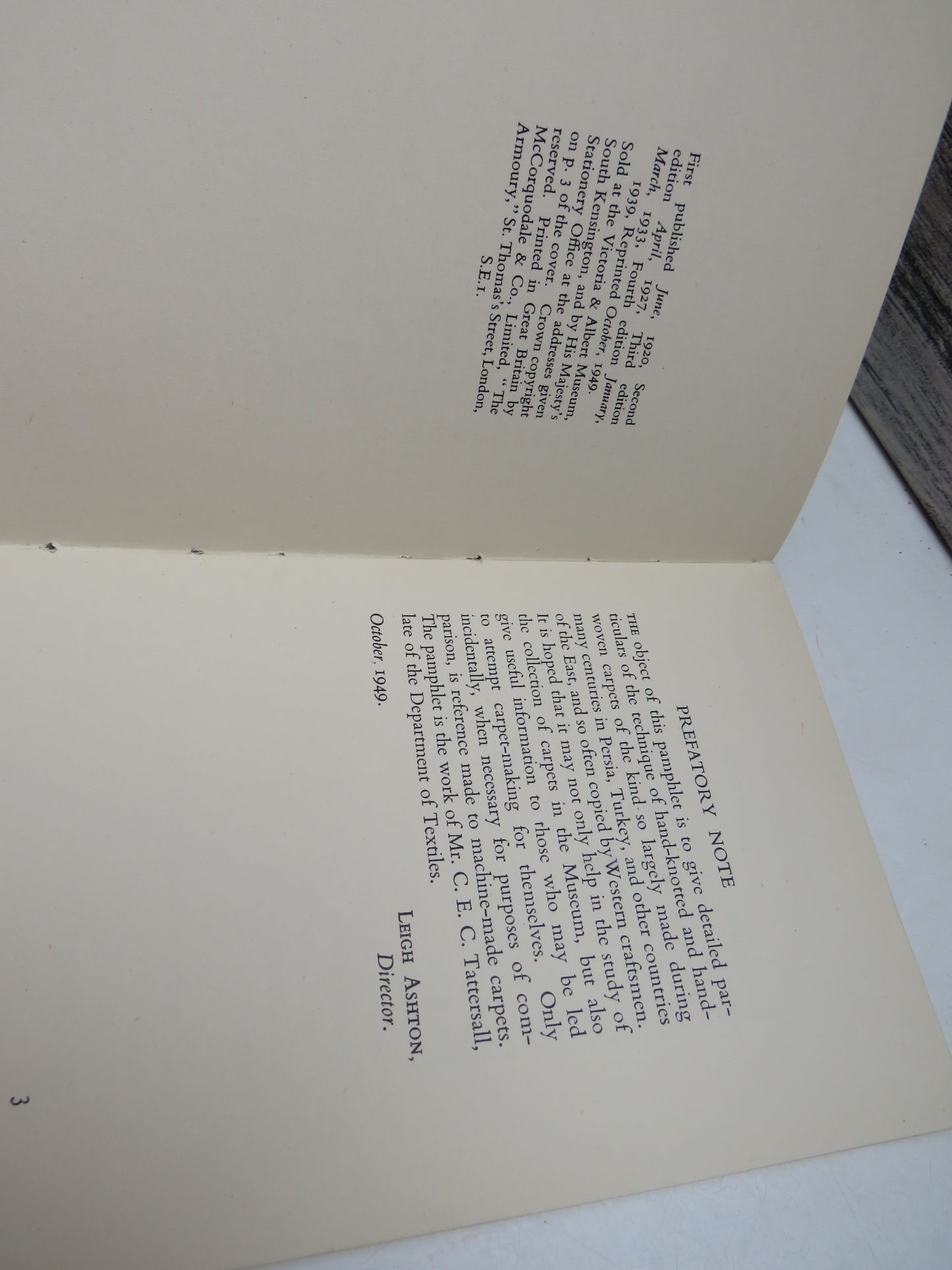 Notes On Carpet-Knotting and Weaving By C.E.C. Tattersall 1949