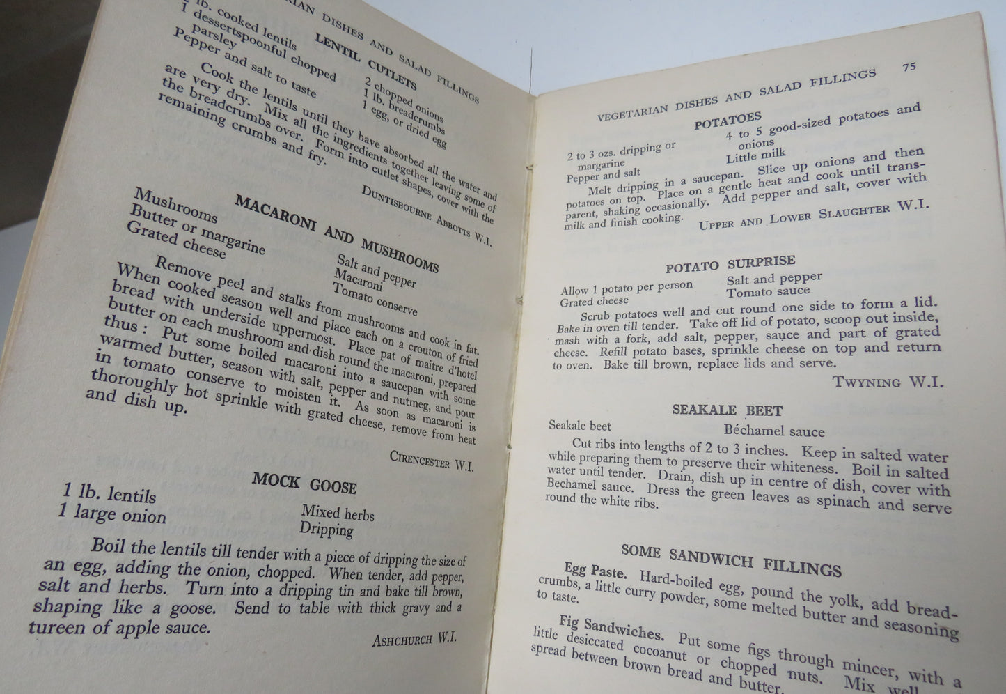 Gleanings From Gloucestershire Housewives Cookery Book 1948