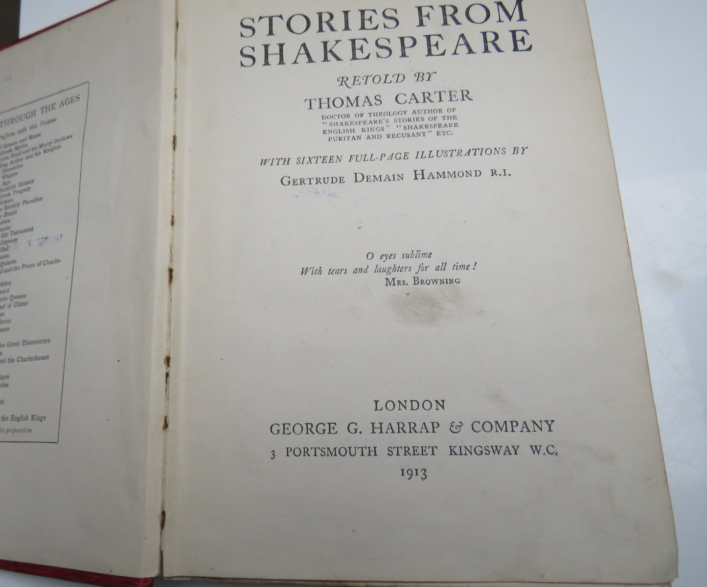 Stories From Shakespeare Retold By Thomas Carter 1913