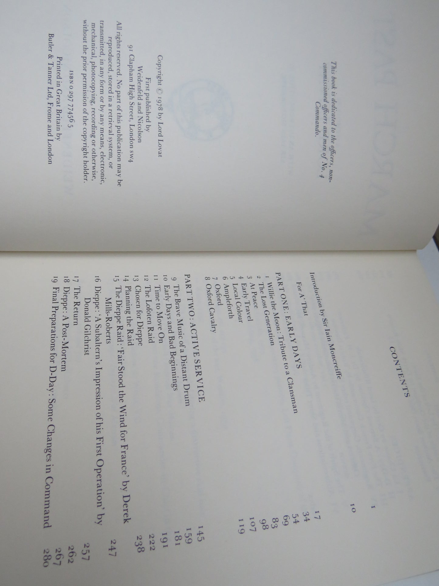 March Past A Memoir By Lord Lovat 1978