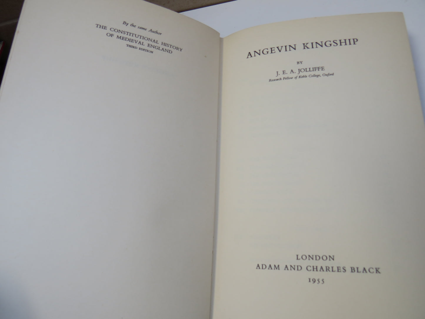 Angevin Kingship By J. E. A. Jolliffe 1955
