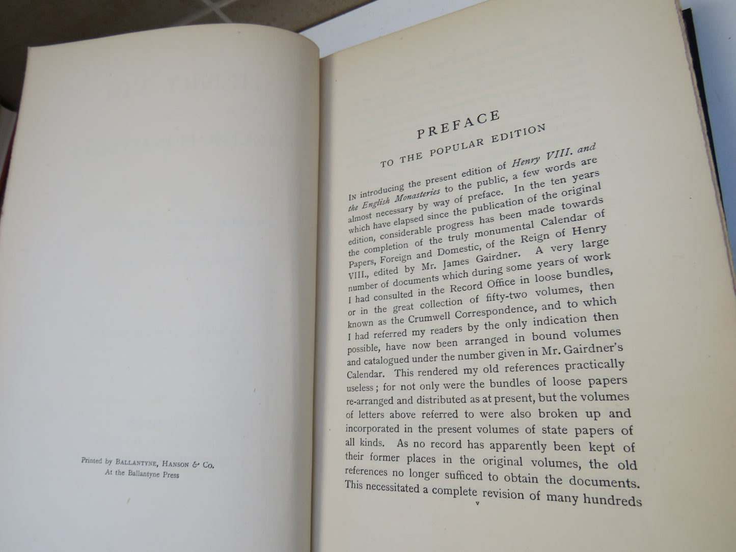 Henry VIII and The English Monasteries By Francis Aidan Gasquet 1899