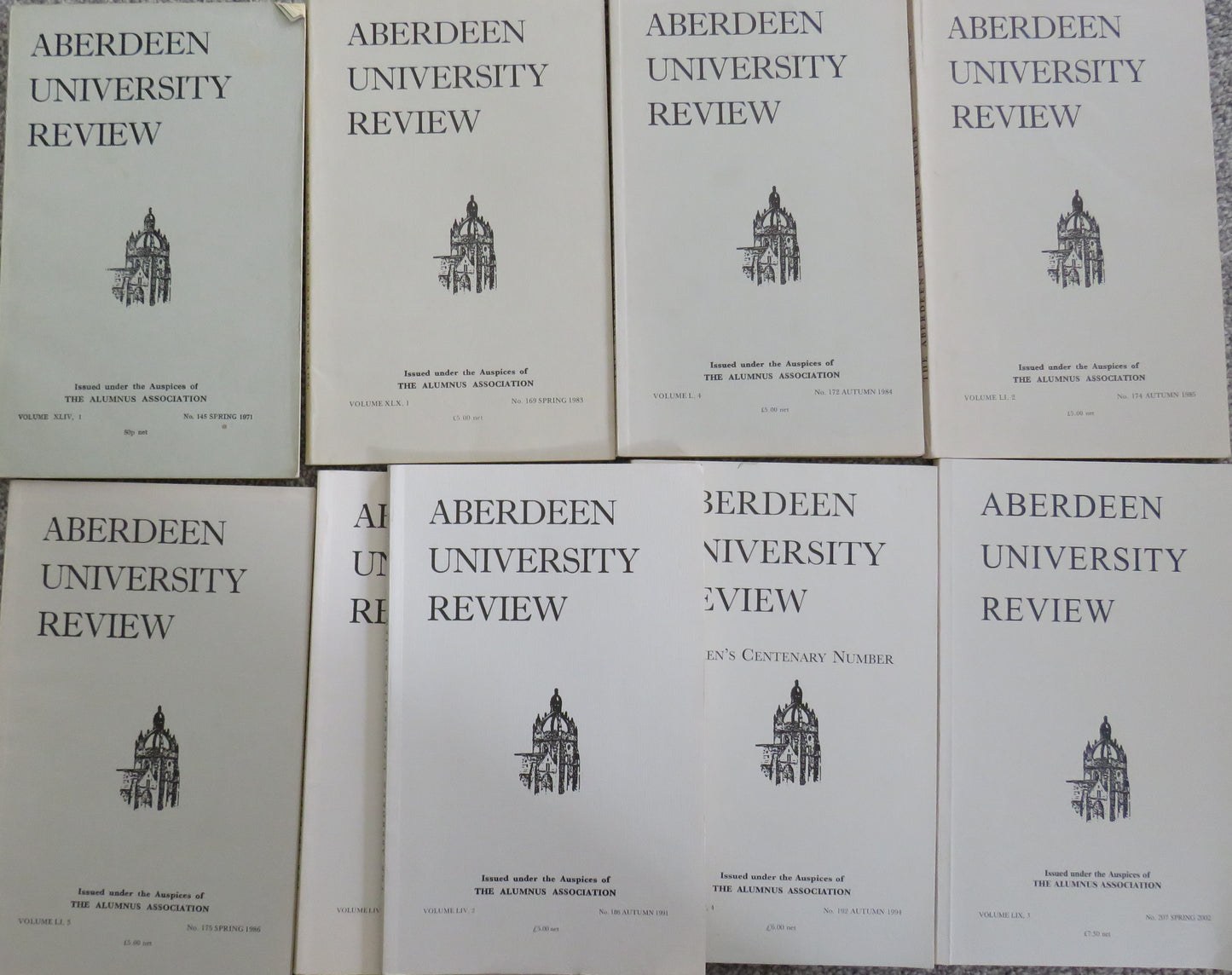 9 Volumes of the Aberdeen University Review book cover