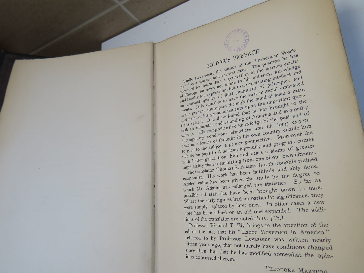 The American Workman By E. Levasseur An American Translation by Thomas S. Adams 1900