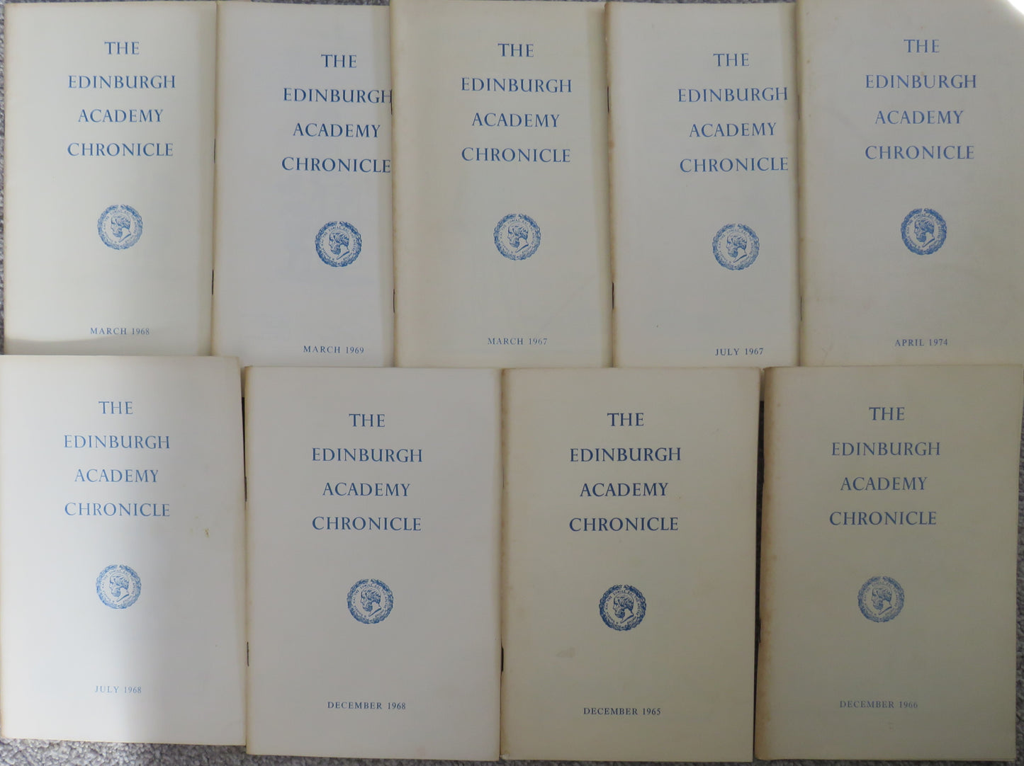 9 Volumes of The Edinburgh Academy Chronicle book cover