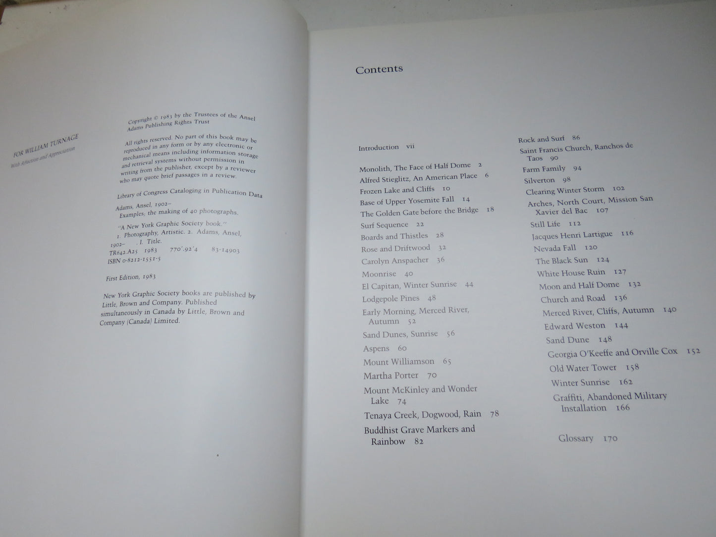 Examples, The Making of 40 Photographs by Ansel Adams 1983 First edition (Modern Photography Book) book 4