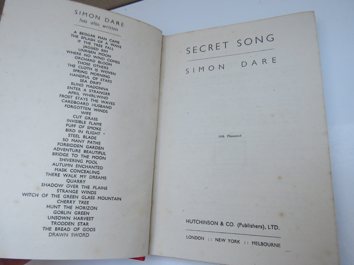 Secret Song By Simon Dare 1942