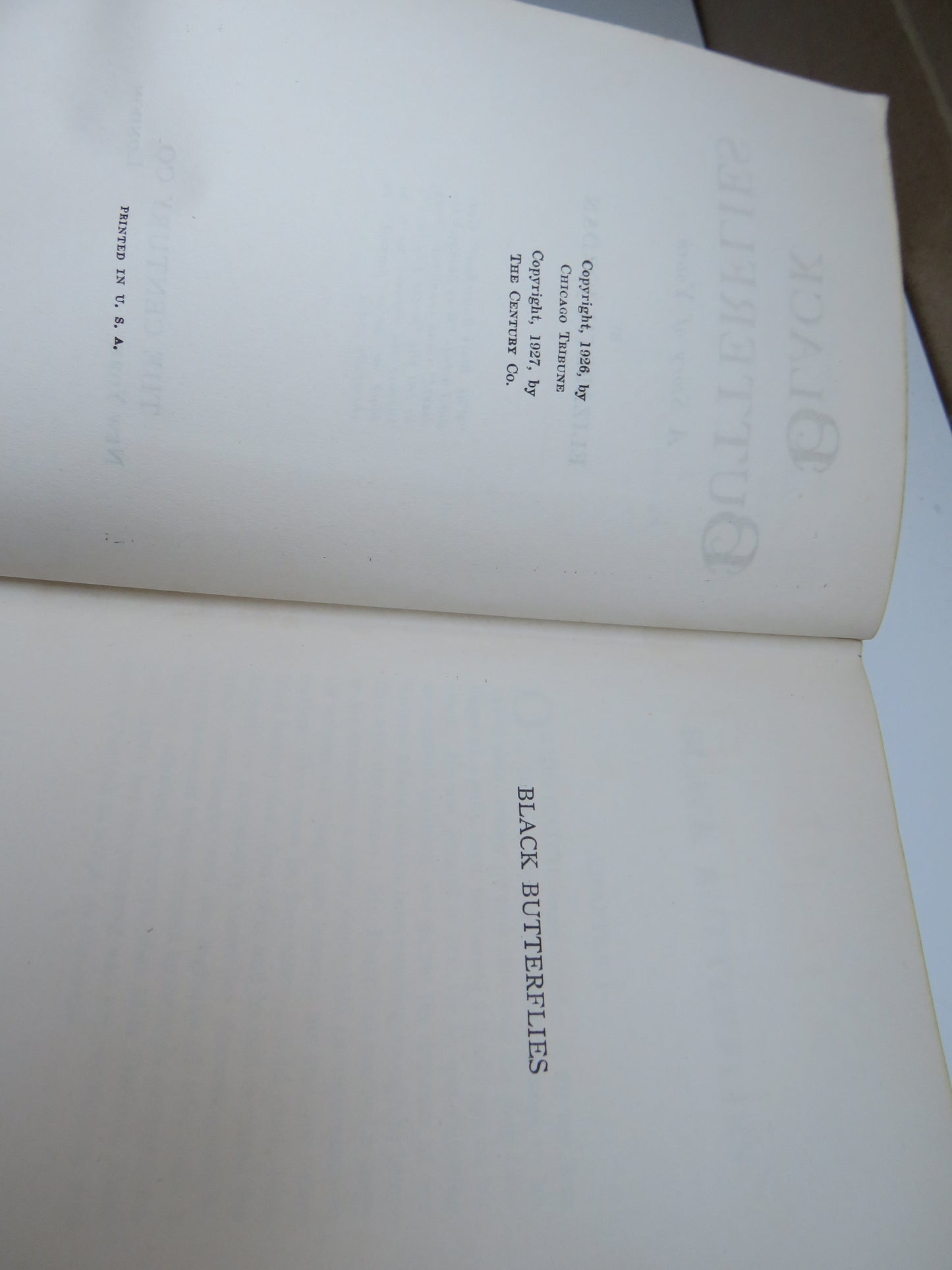 Black Butterflies A Story of Youth By Elizabeth Jordan 1927