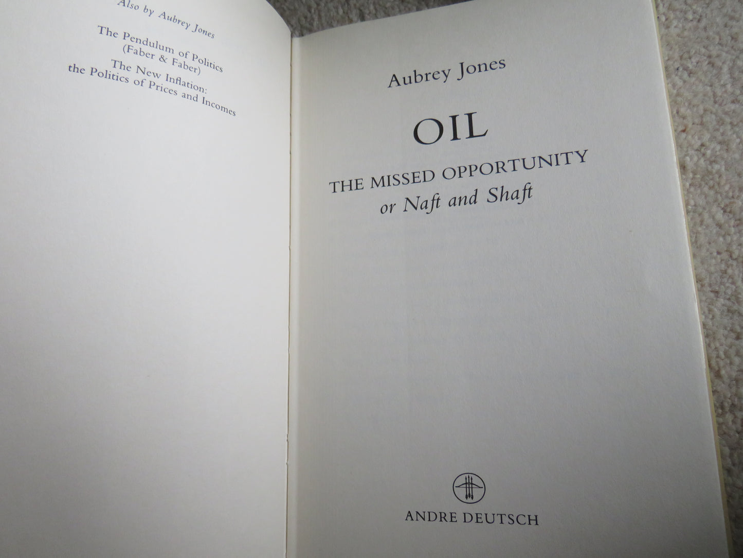 Oil The Missed Opportunity Or Naft and Shaft By Aubrey Jones 1981