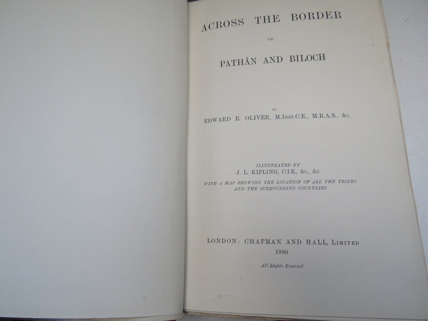 Across The Border or Pathan and Biloch by Edward E. Oliver, 1890, rare book (Antique Travel Book) book 5