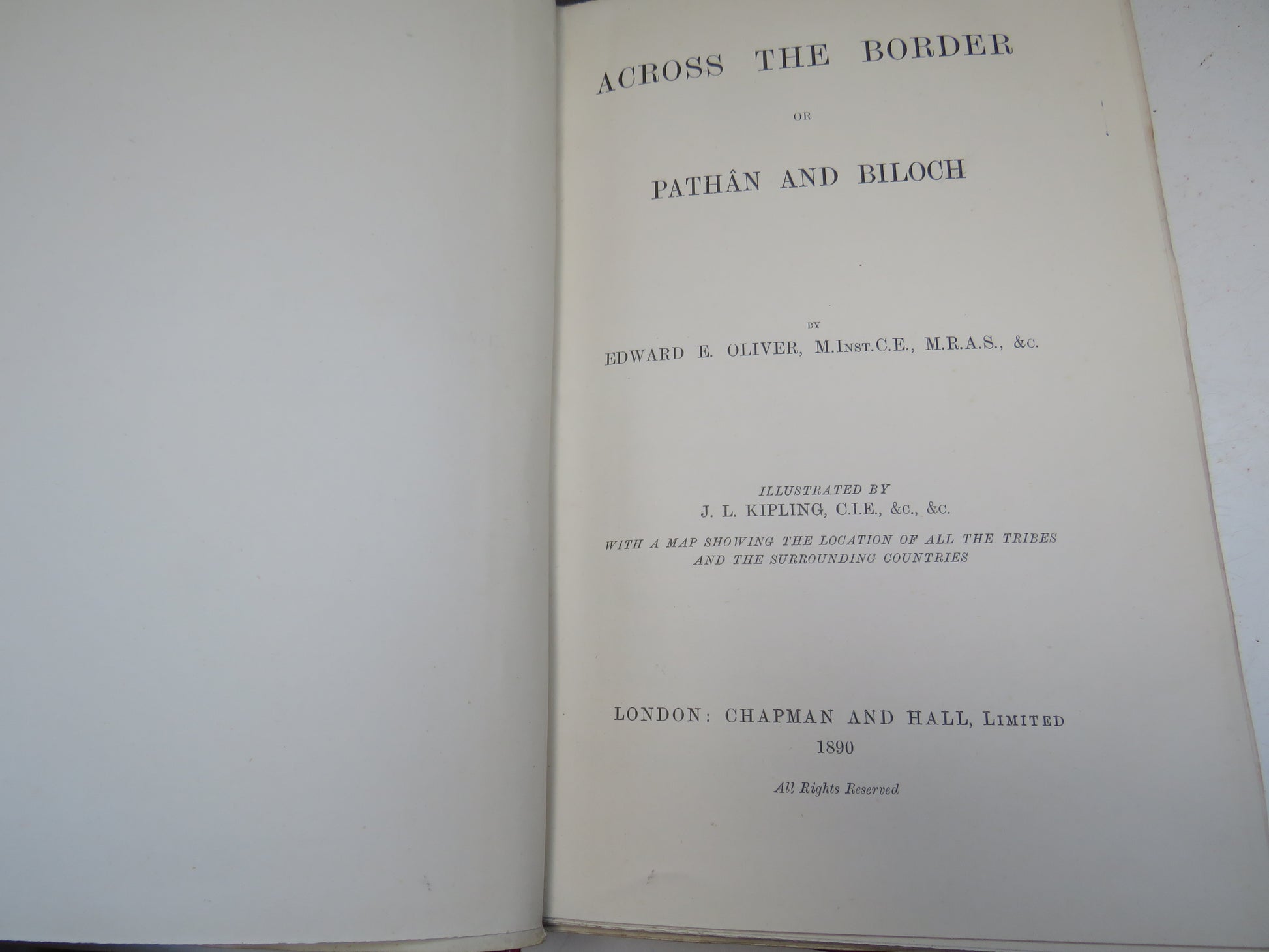 Across The Border or Pathan and Biloch by Edward E. Oliver, 1890, rare book (Antique Travel Book) book 5