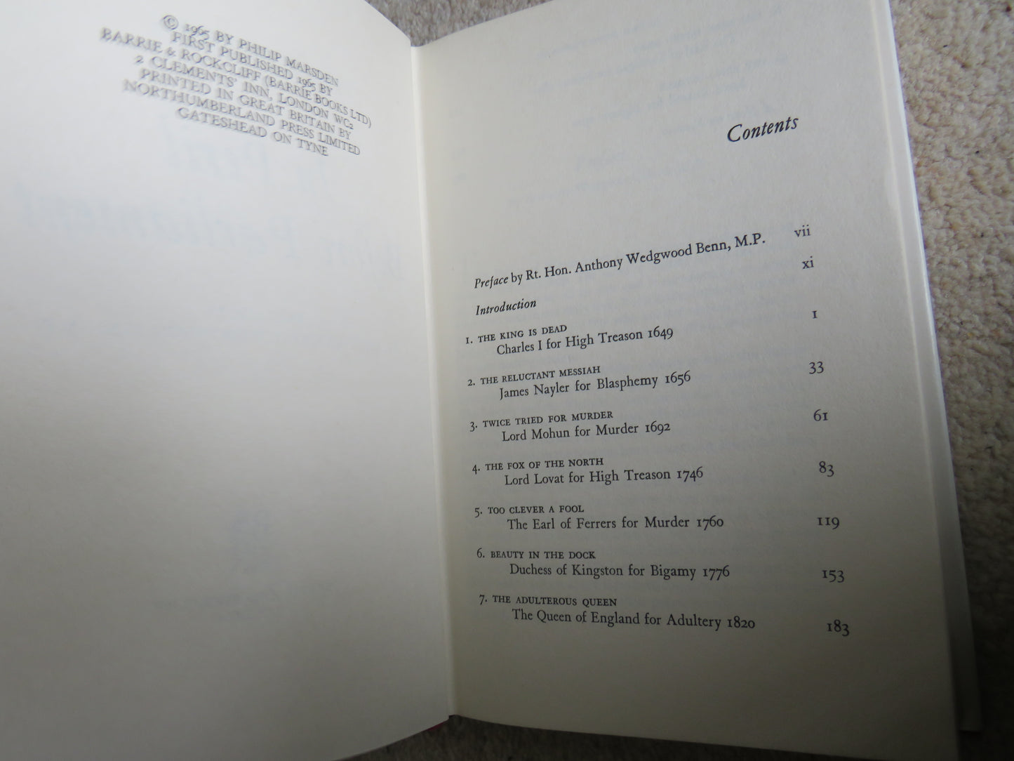 In Peril Before Parliament By Philip Marsden 1965