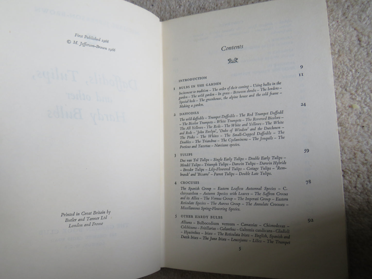 Daffodils, Tulips, and Other Hardy Bulbs By Michael Jefferson-Brown 1966