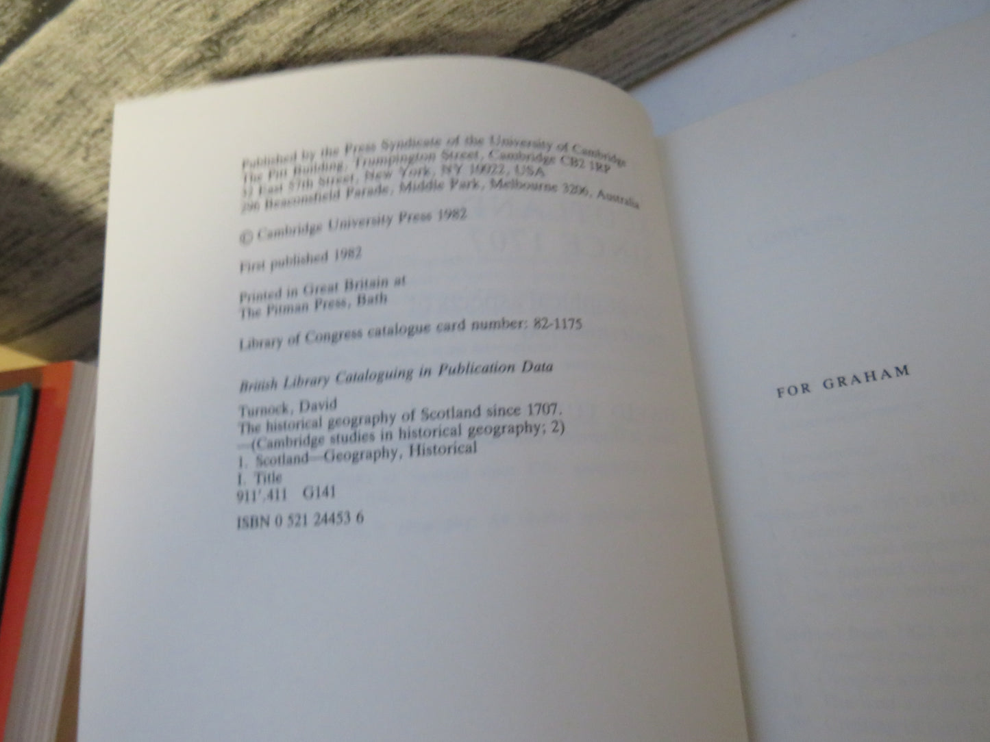 The Historical Geography of Scotland Since 1707 Geographical Aspects of Modernisation By David Turnock 1982