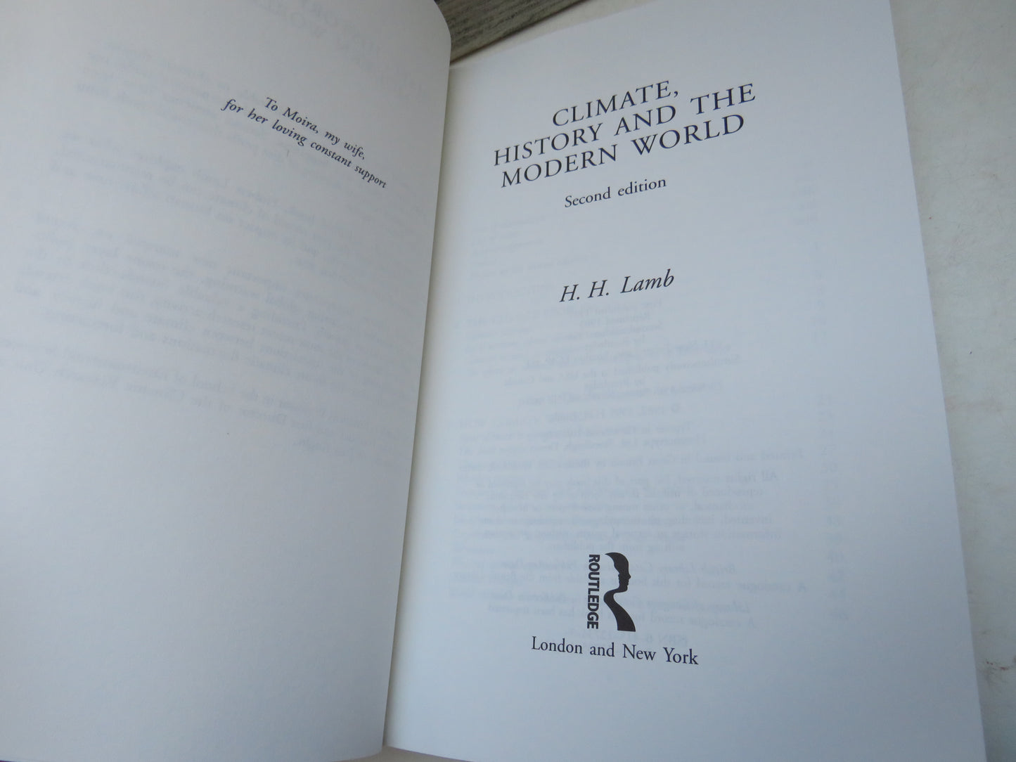 Climate History and the Modern World 2nd Edition By H.H. Lamb 1995