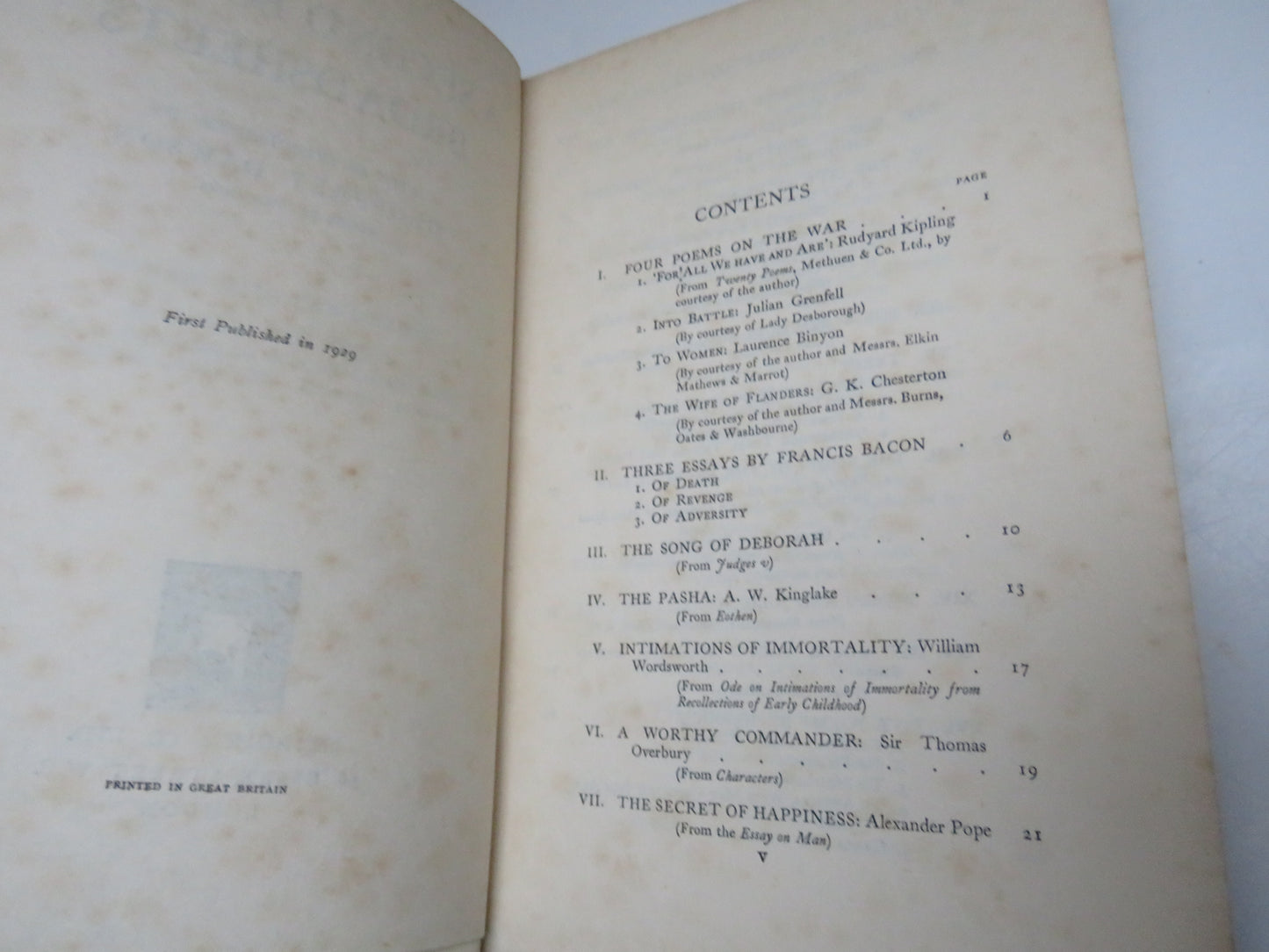 A Second Book of Broadsheets With An Introduction By Geoffrey Dawson 1929