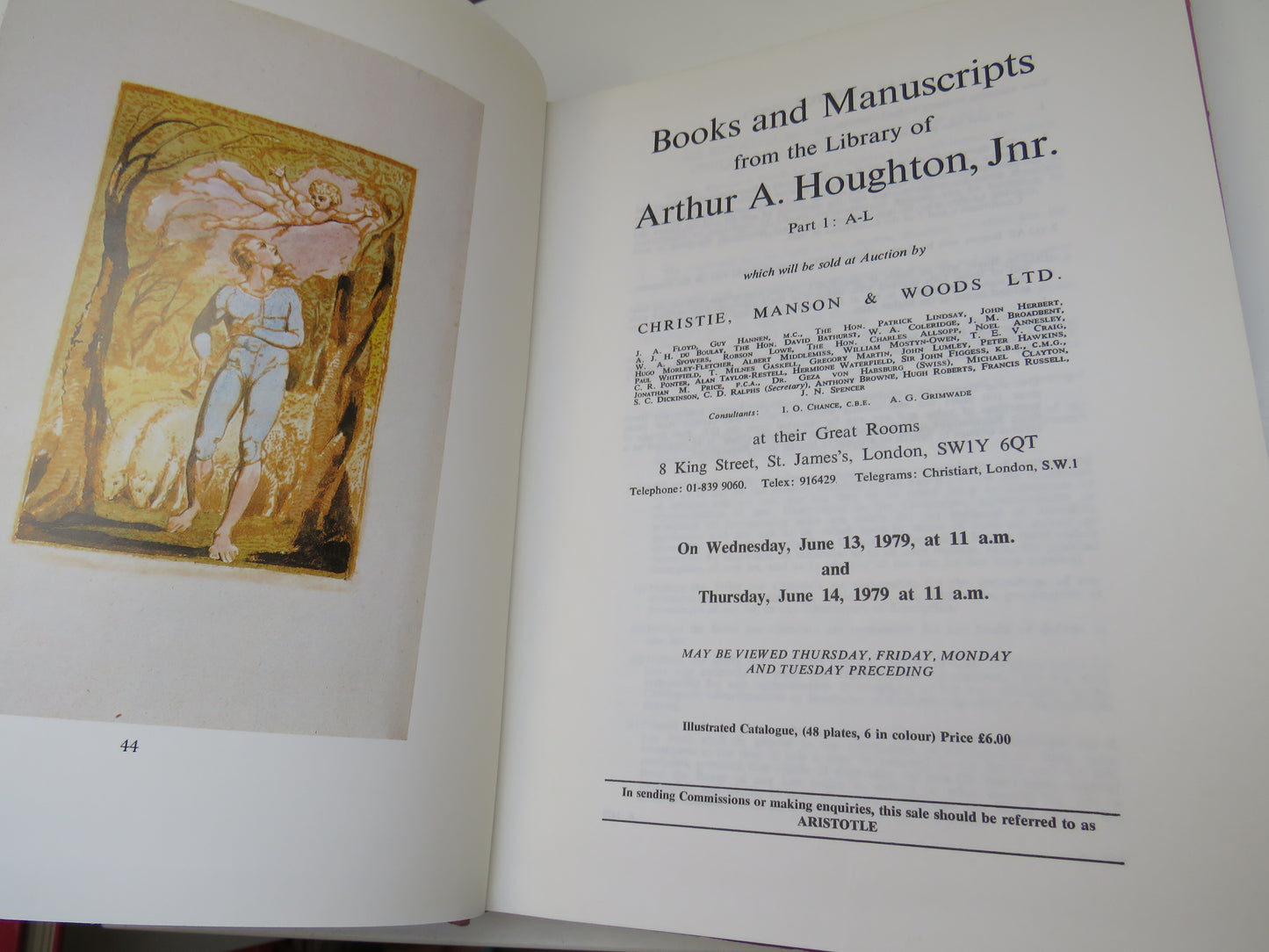 Books and Manuscripts From The Library of Arthur A. Houghton Jnr 1979 Christies