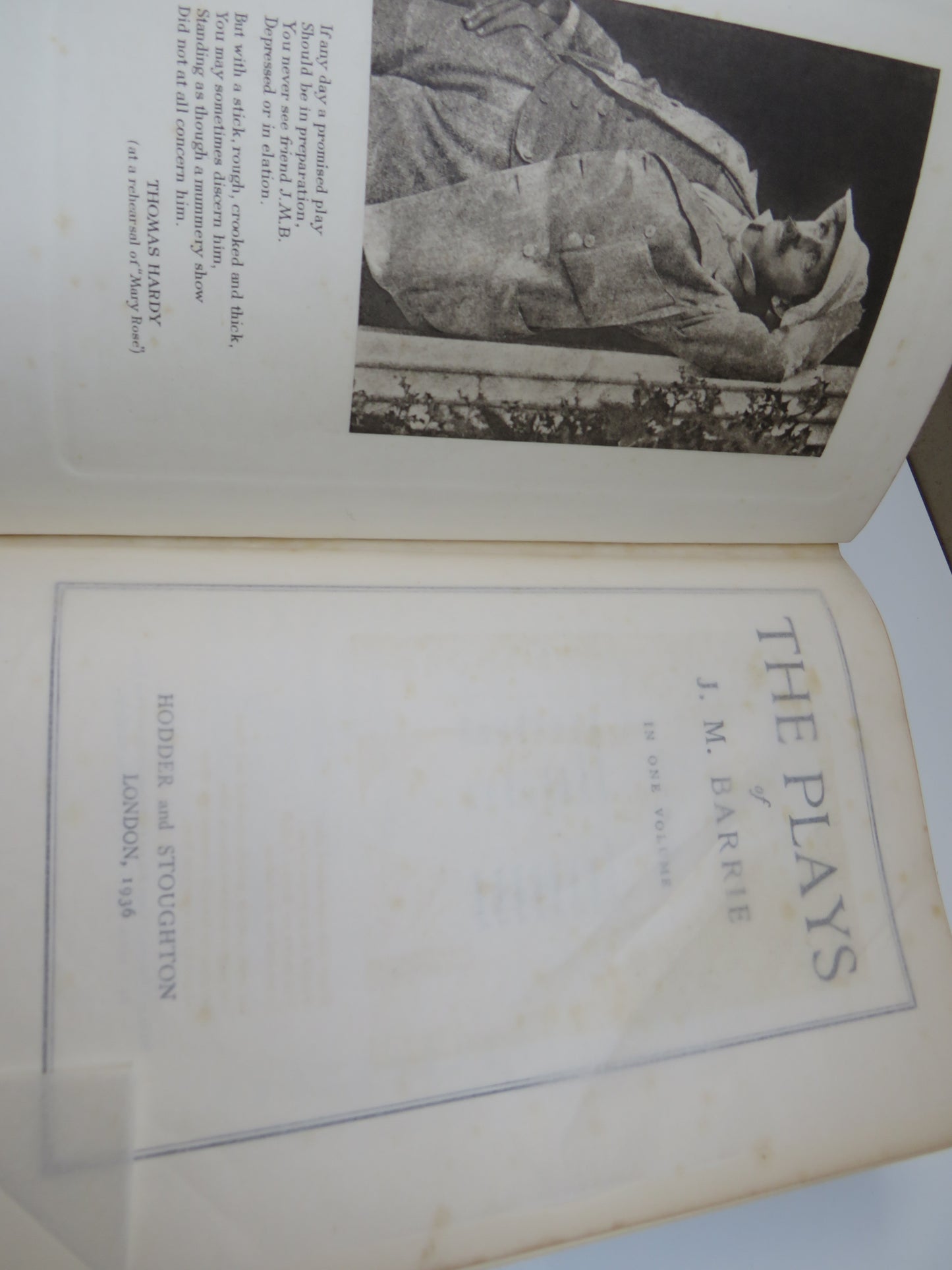 The Plays of J.M. Barrie In One Volume 1936