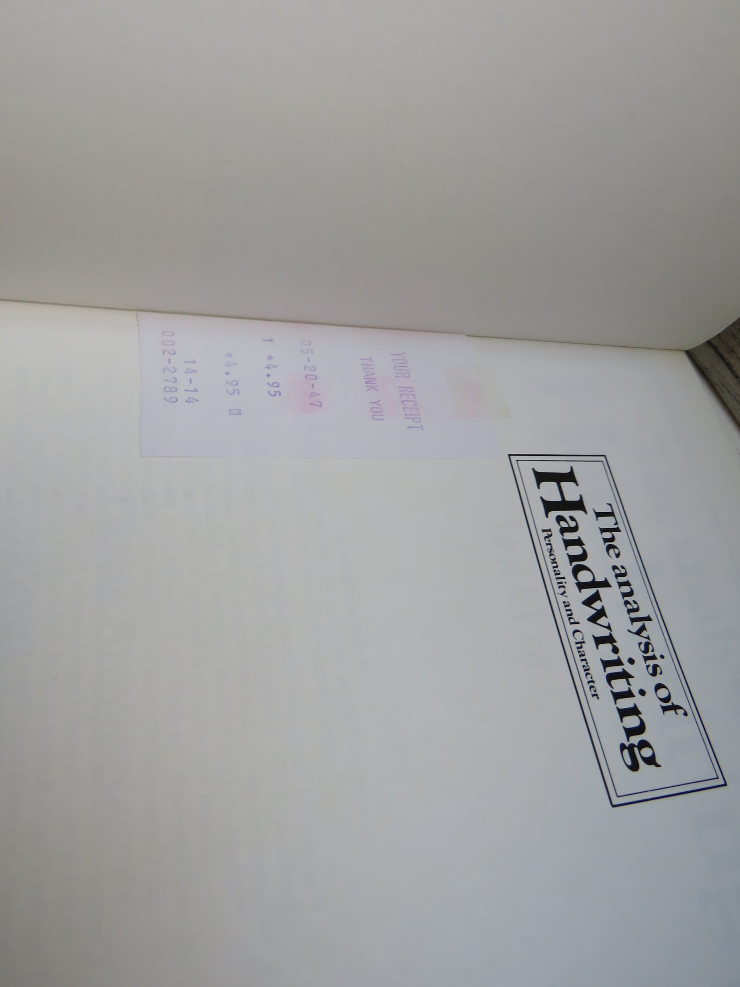 The Analysis of Handwriting Personality and Character By Diane Simpson 1985