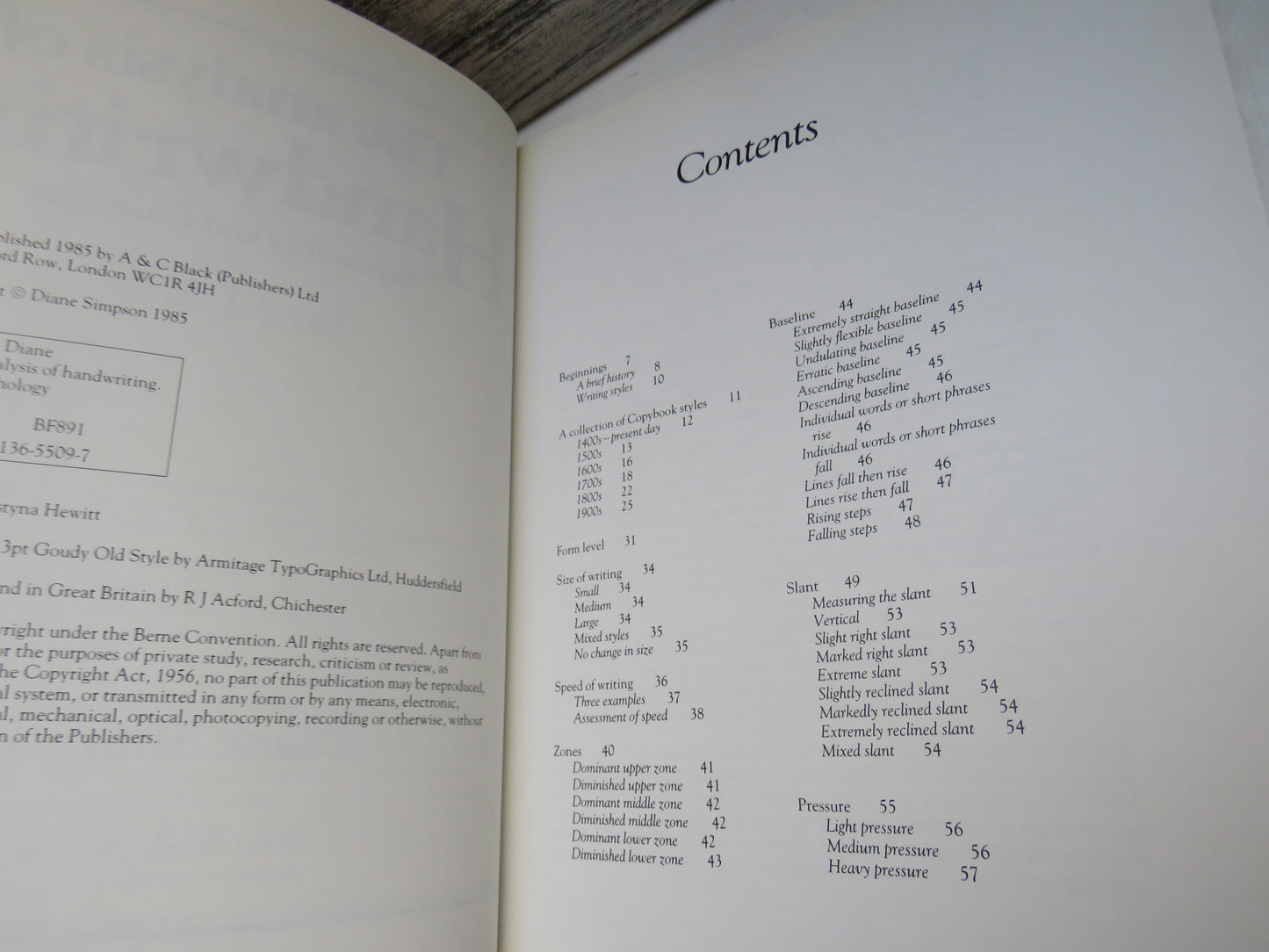 The Analysis of Handwriting Personality and Character By Diane Simpson 1985
