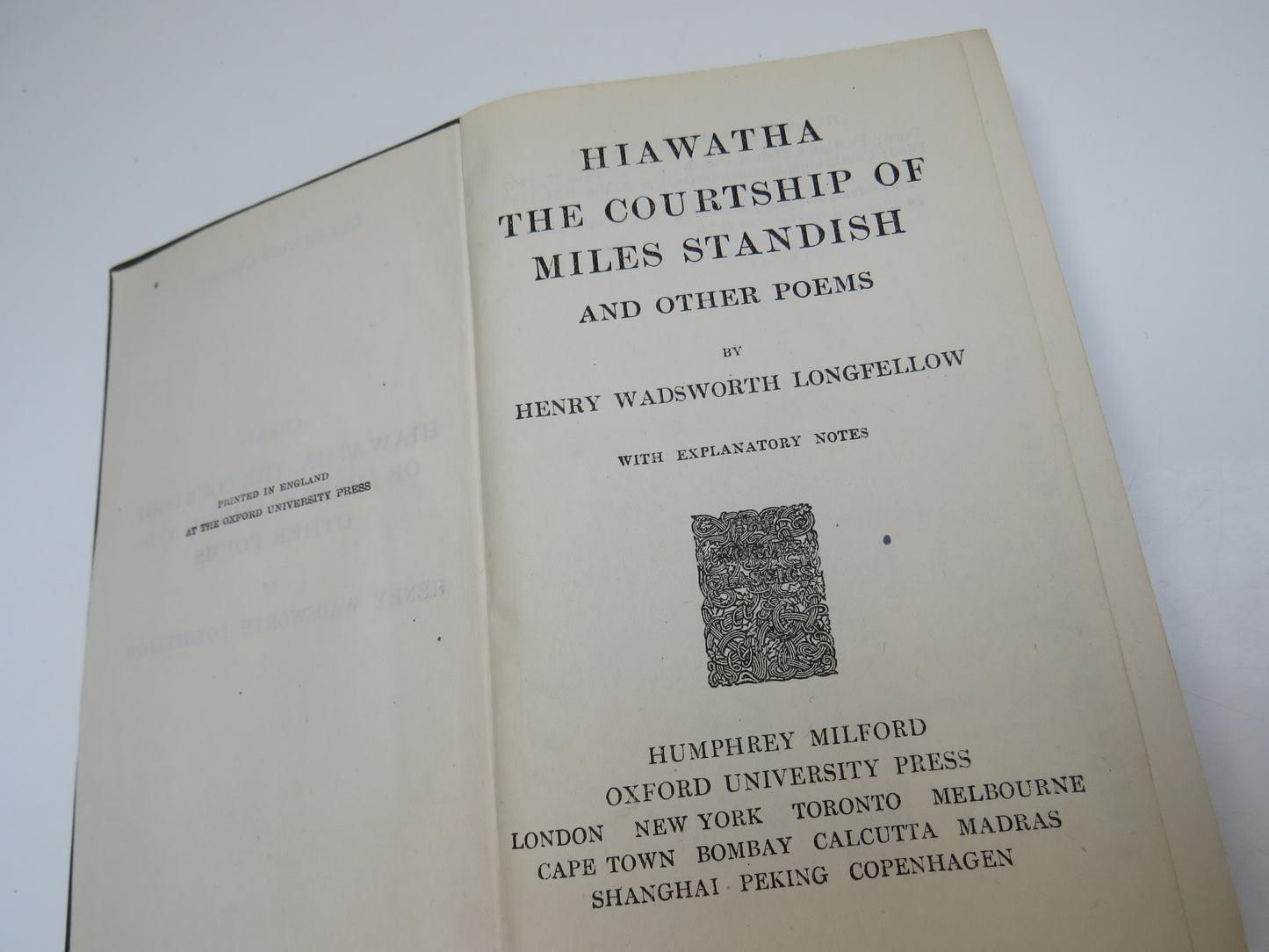 Hiawatha The Courtship of Miles Standish and Other Poems By Henry Wadsworth Longfellow 1921