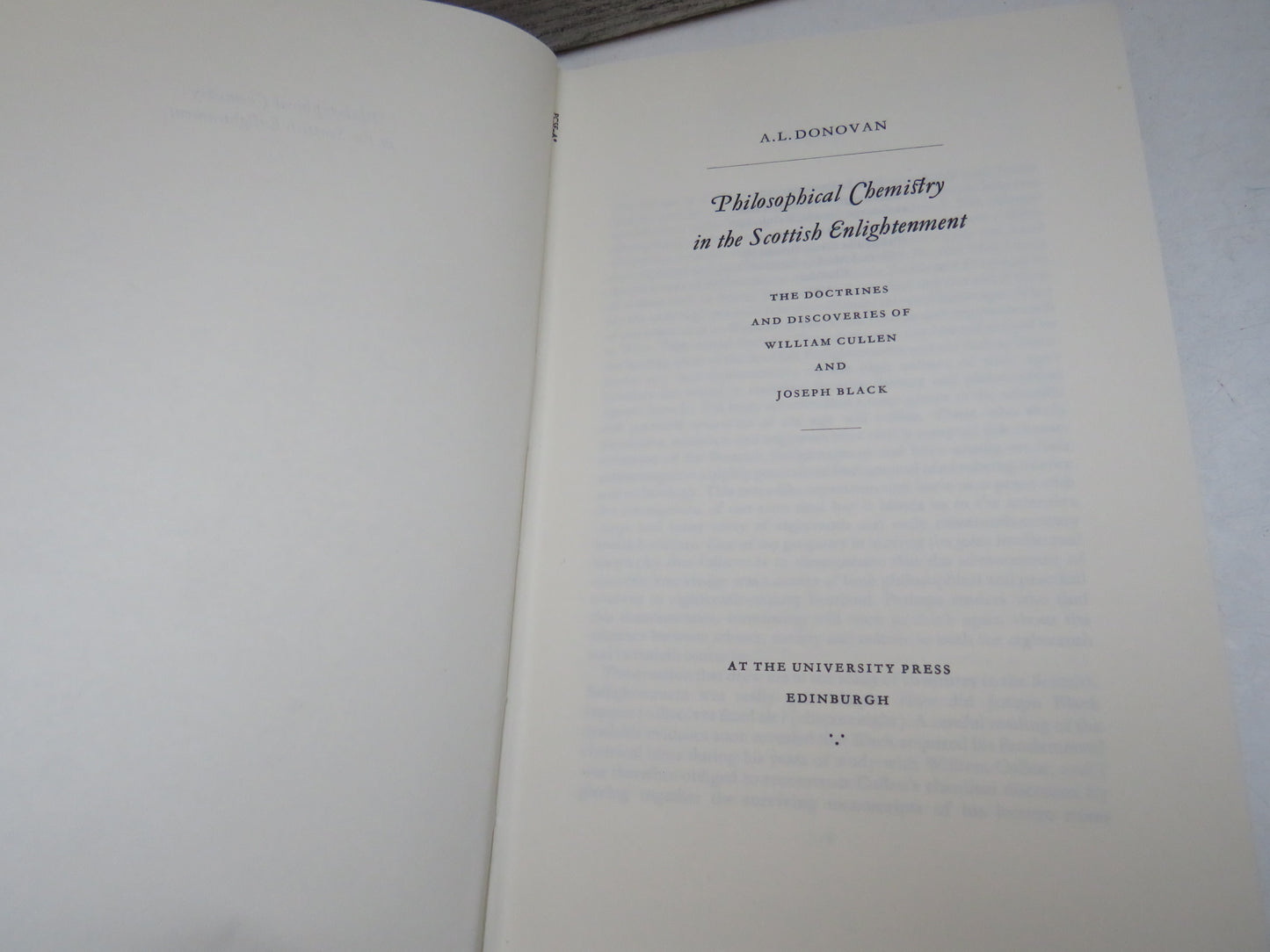 Philosophical Chemistry In The Scottish Enlightenment The Doctrines and Discoveries of William Cullen and Joseph Black 1975