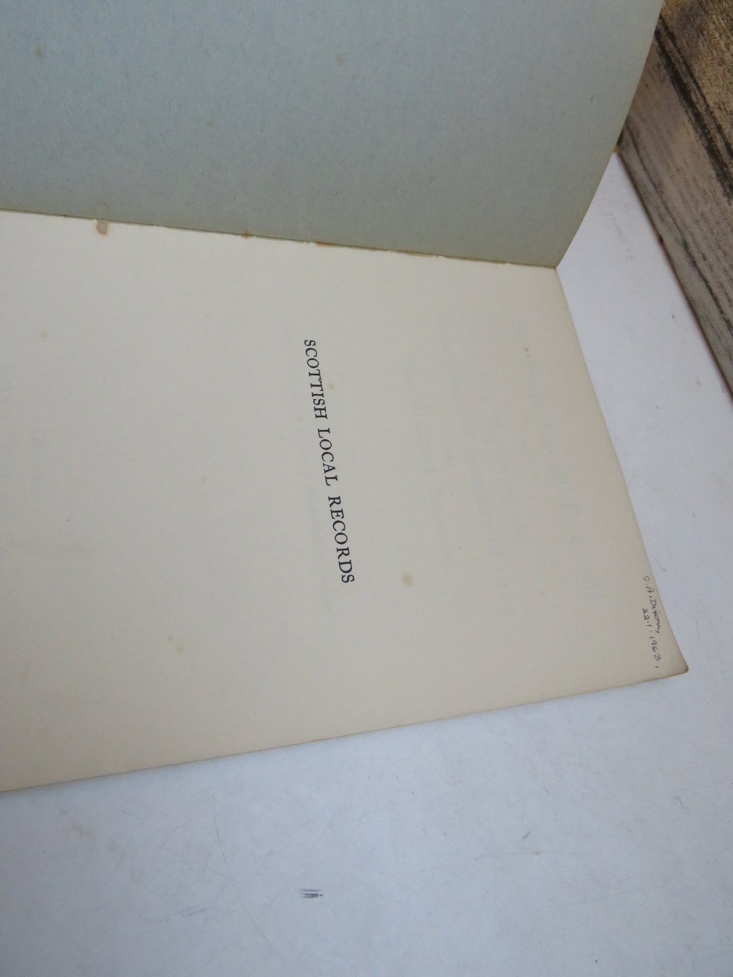Scottish Local Records and The Report of the Departmental Committee of 1925 On Sheriff Court Records By David Murray 1927