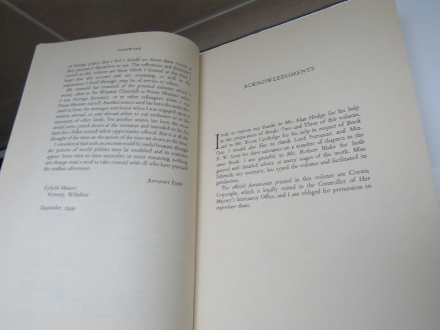 The Memoirs of The RT. Hon. Sir Anthony Eden Full Circle 1960