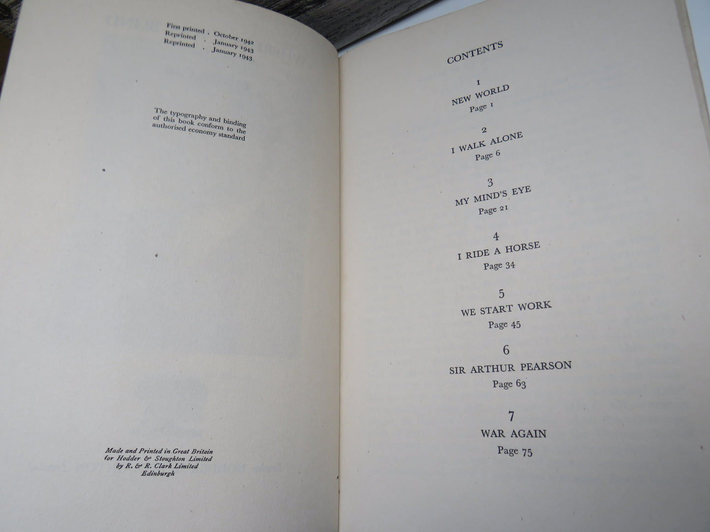 Whereas I Was Blind By Ian Fraser 1943