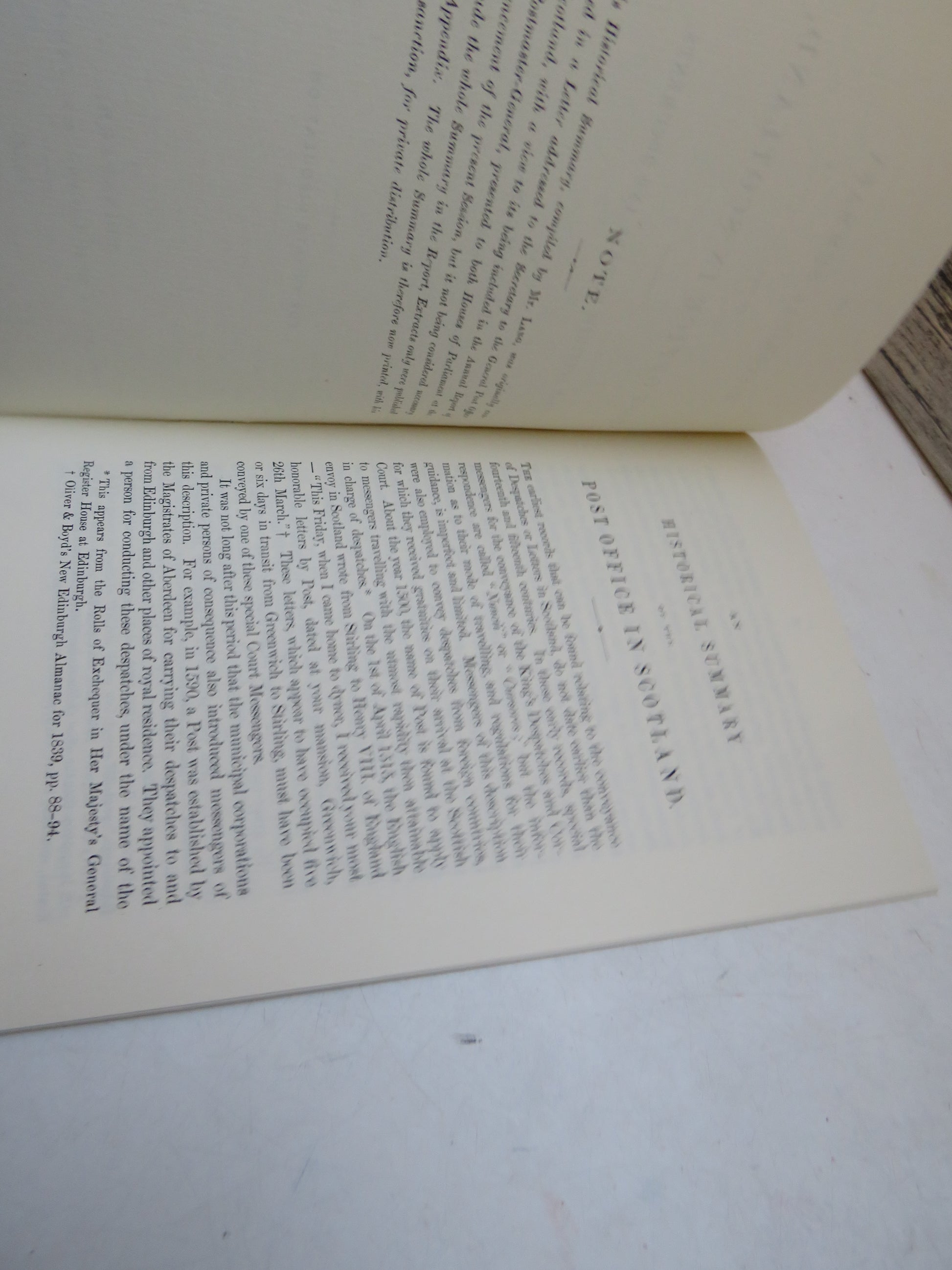 An Historical Summary of the Post Office In Scotland Compiled From Authentic Records and Documents By T.B. Lang 1856 - 1984 Reprint (Reprint History Book) book 4