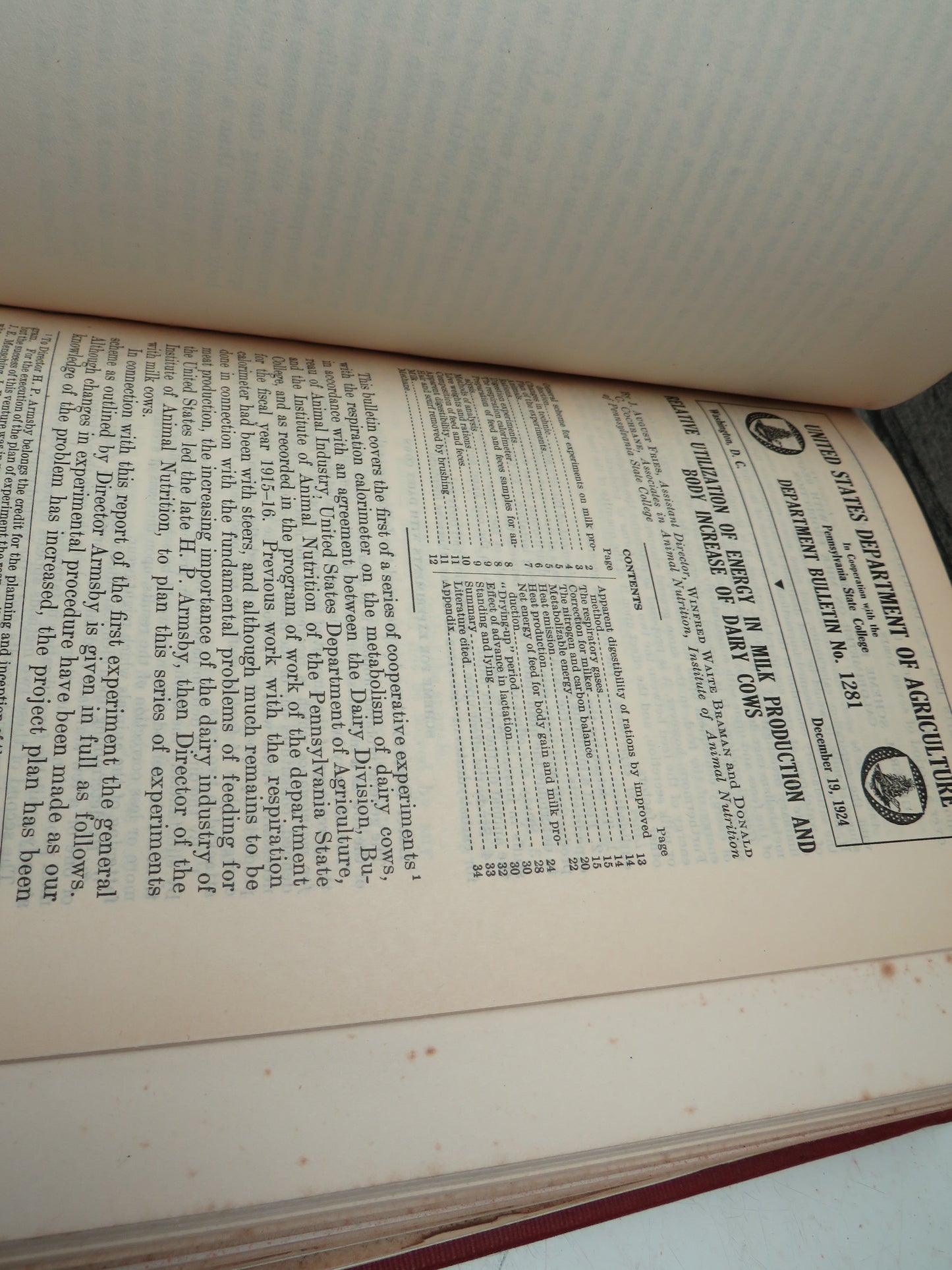 Animal Nutrition Investigations At The Institute of Animal Nutrititon of the Pennsylvania State College Collected Papers 1923 to 1935 By Ernest Browning Forbes and Associates