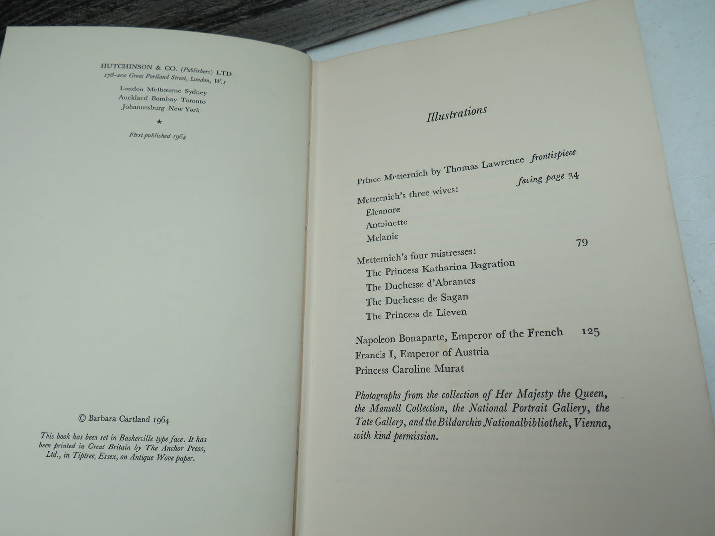 Metternich The Passionate Diplomat By Barbara Cartland 1964
