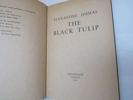 The Black Tulip By Alexandre Dumas 1947
