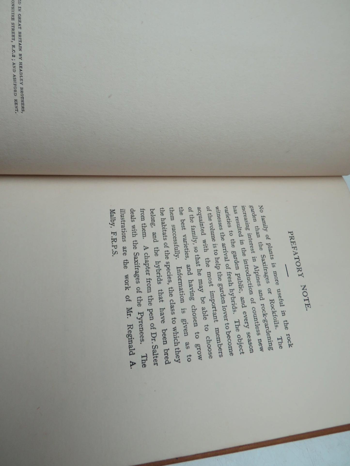 Saxifrages or Rockfoils By Walter Irving and Reginald A. Malby