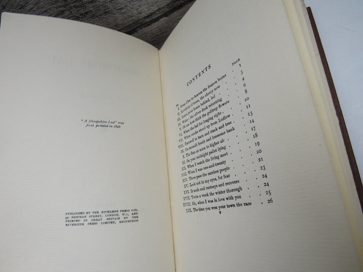 A Shropshire Lad By A.E. Housman 1933
