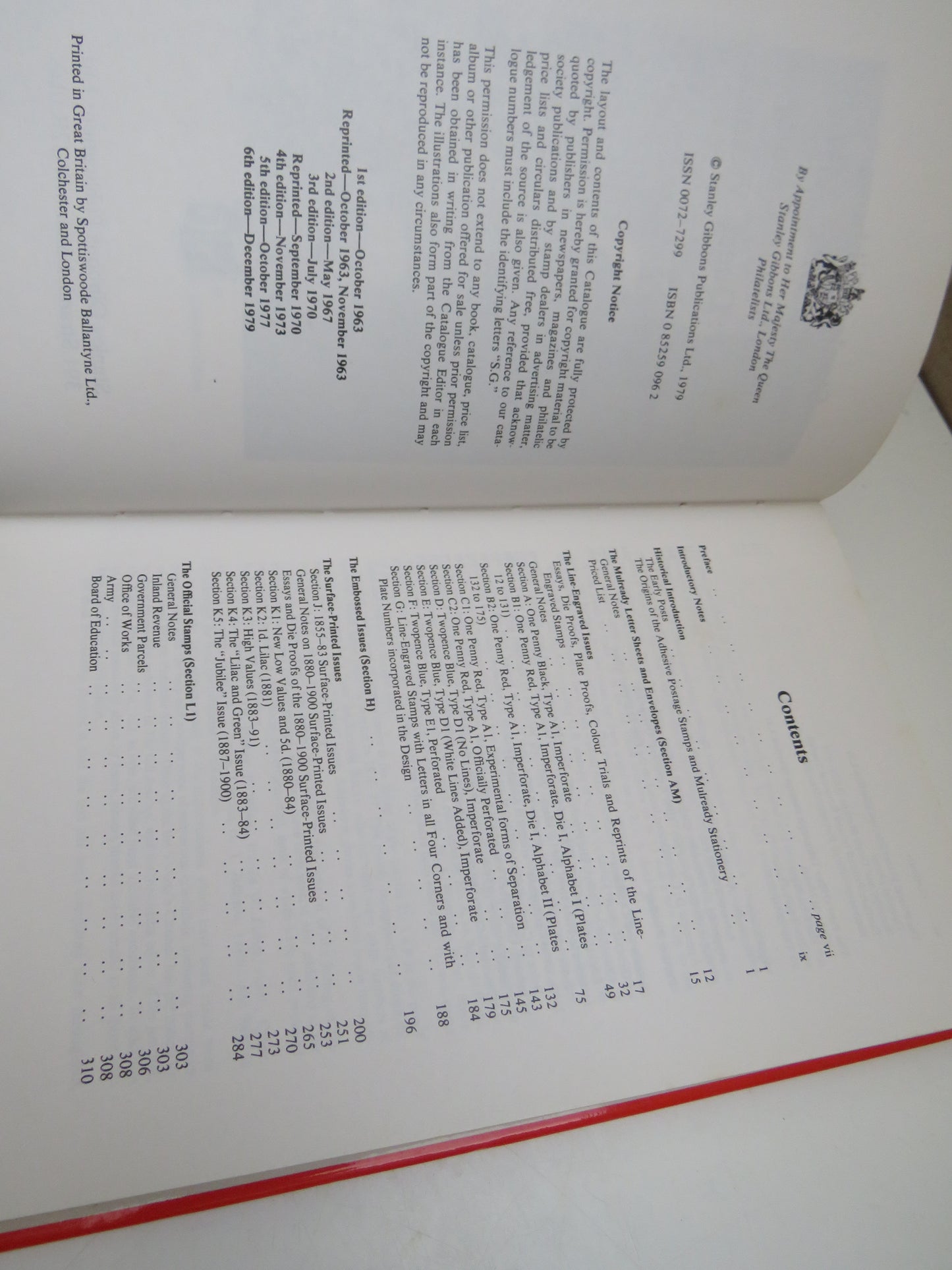 Stanley Gibbons Great Britain Specialised Stamp Catalogue Volume 1: Queen Victoria Sixth Edition 1979