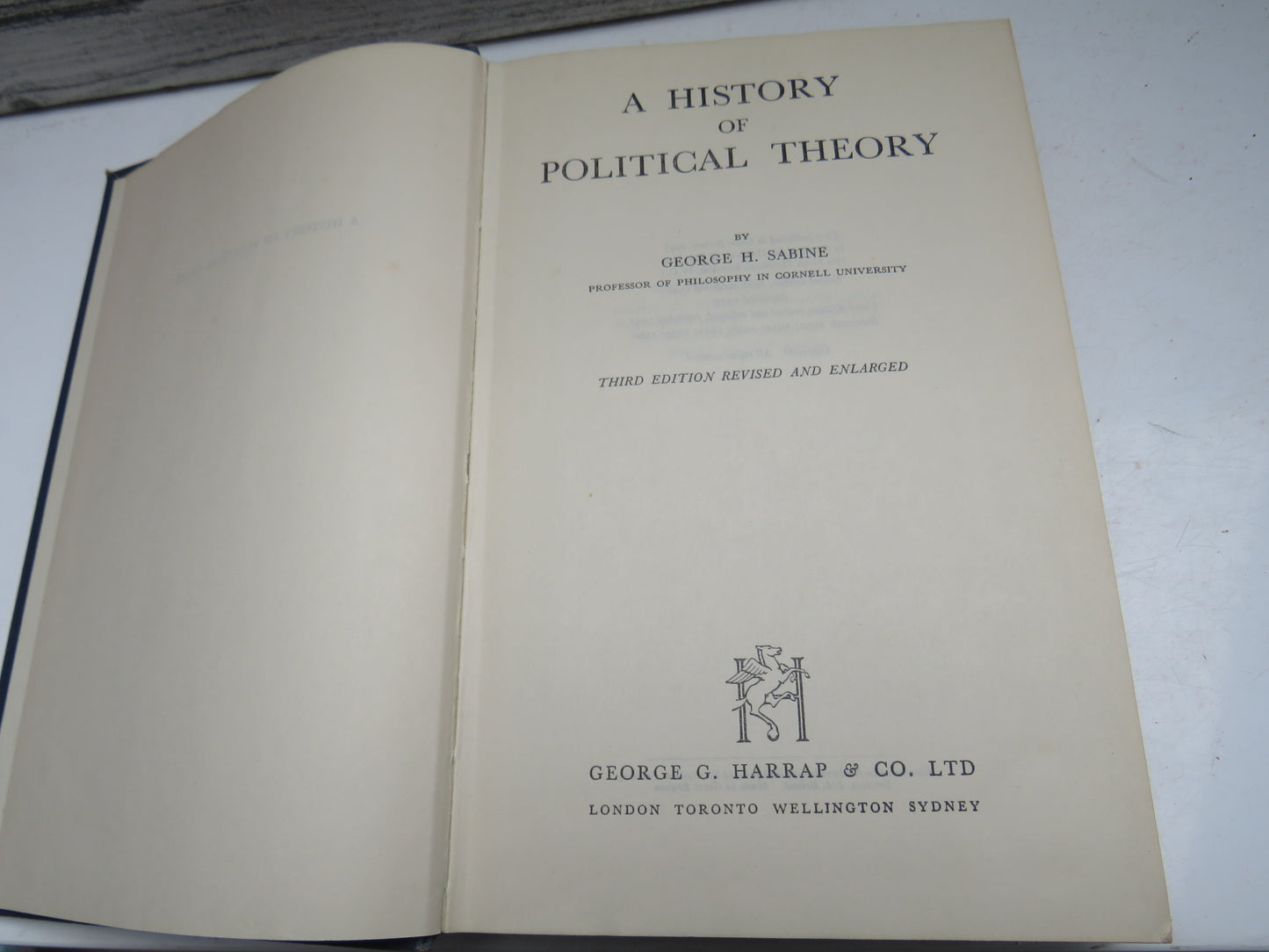 A History of Political Theory By George H. Sabine 1960